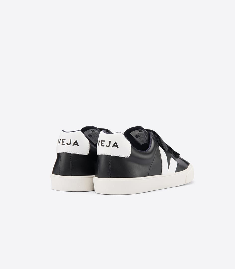 Veja 3-Lock Leather Men's Sneakers Black White | VJ30564A