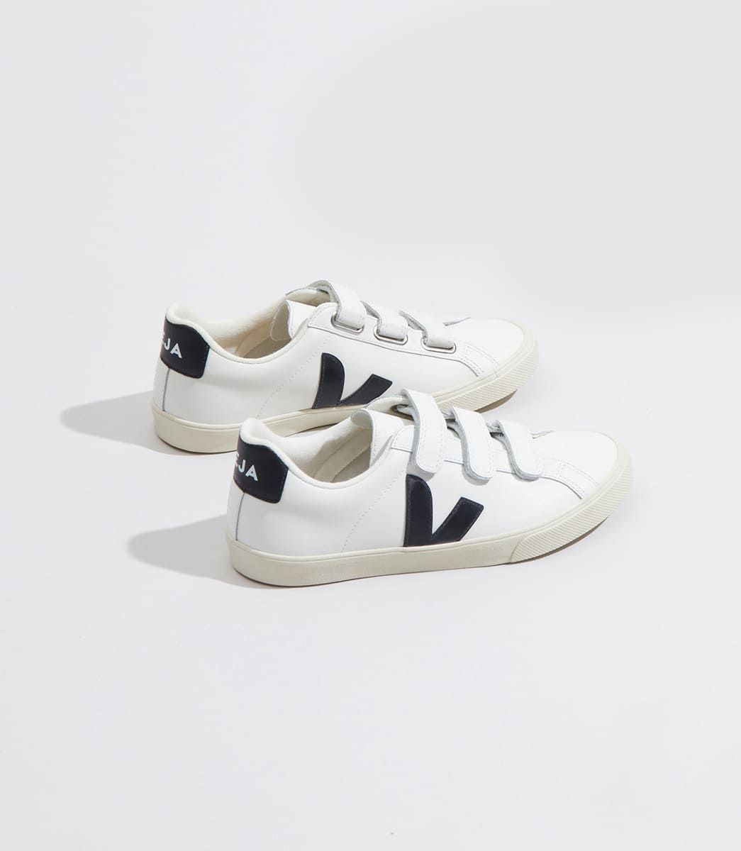 Veja 3-Lock Leather Men's Sneakers White Black | VJ60981C