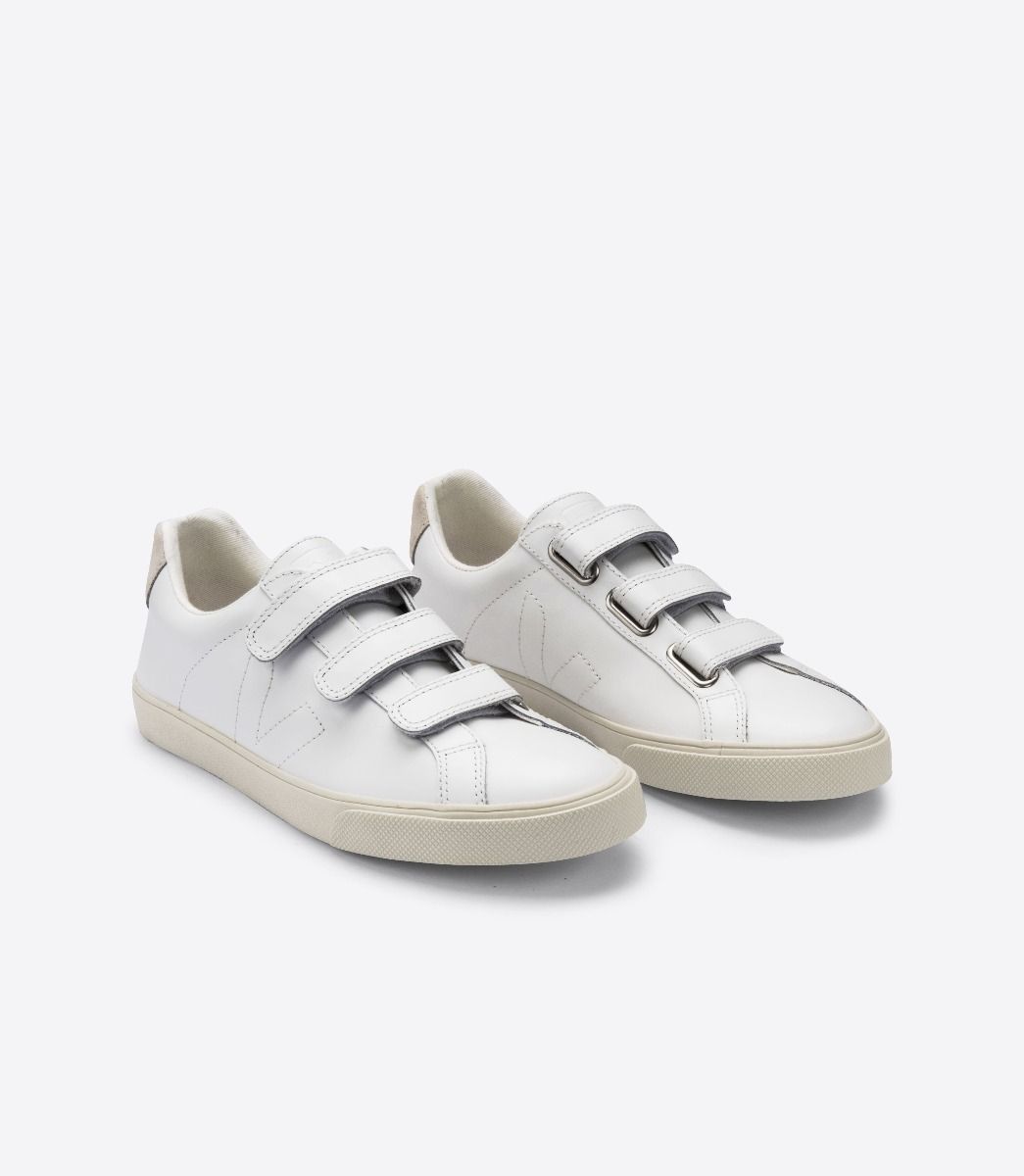 Veja 3-Lock Leather Women's Sneakers White | VJ25743E