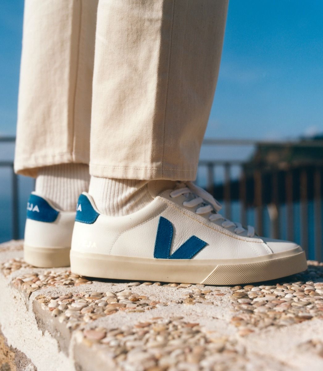 Veja Campo Chromefree Leather Men's Sneakers White Blue | VJ60714T