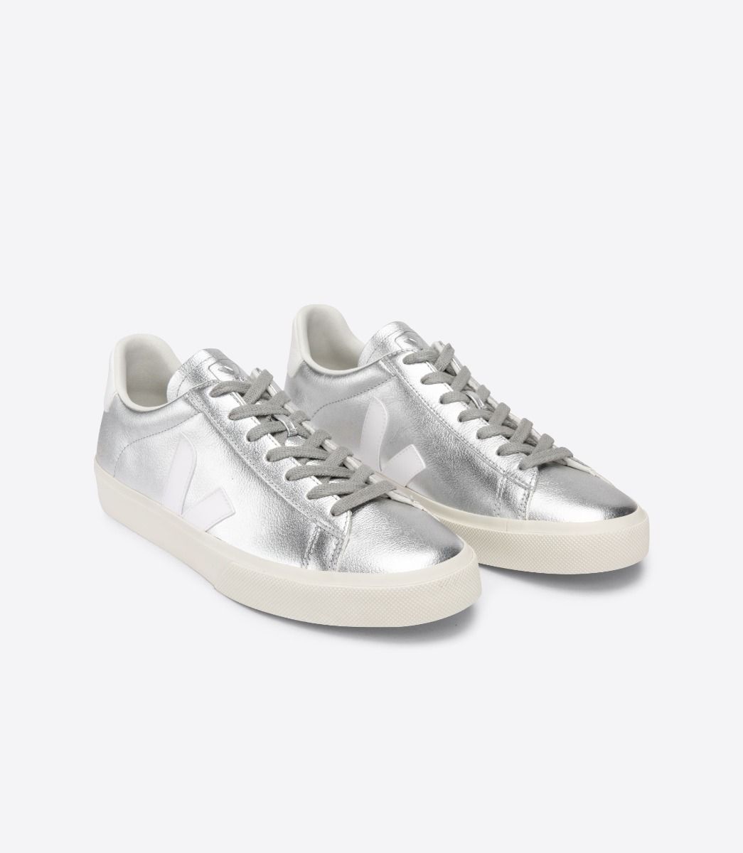 Veja Campo Chromefree Women's Sneakers Silver White | VJ48769C