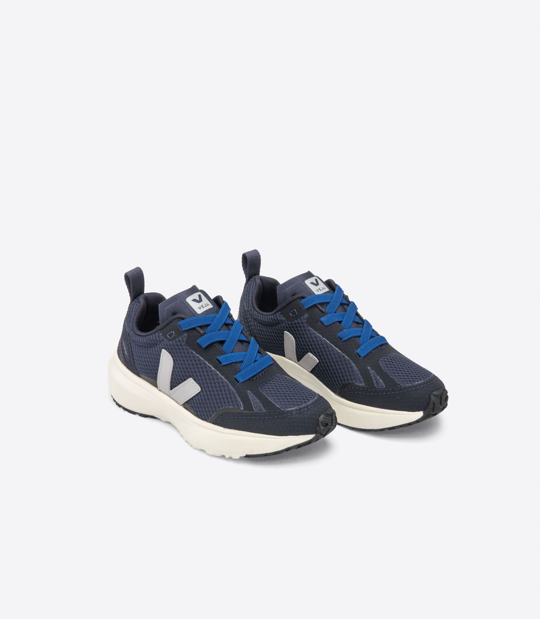 Veja Canary Elastic Lace Kids' Sneakers Navy Grey | VJ26740Z