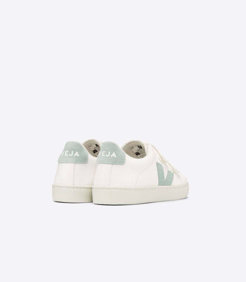 Veja Esplar Chromefree Leather Kids' Sneakers White Green | VJ06428K