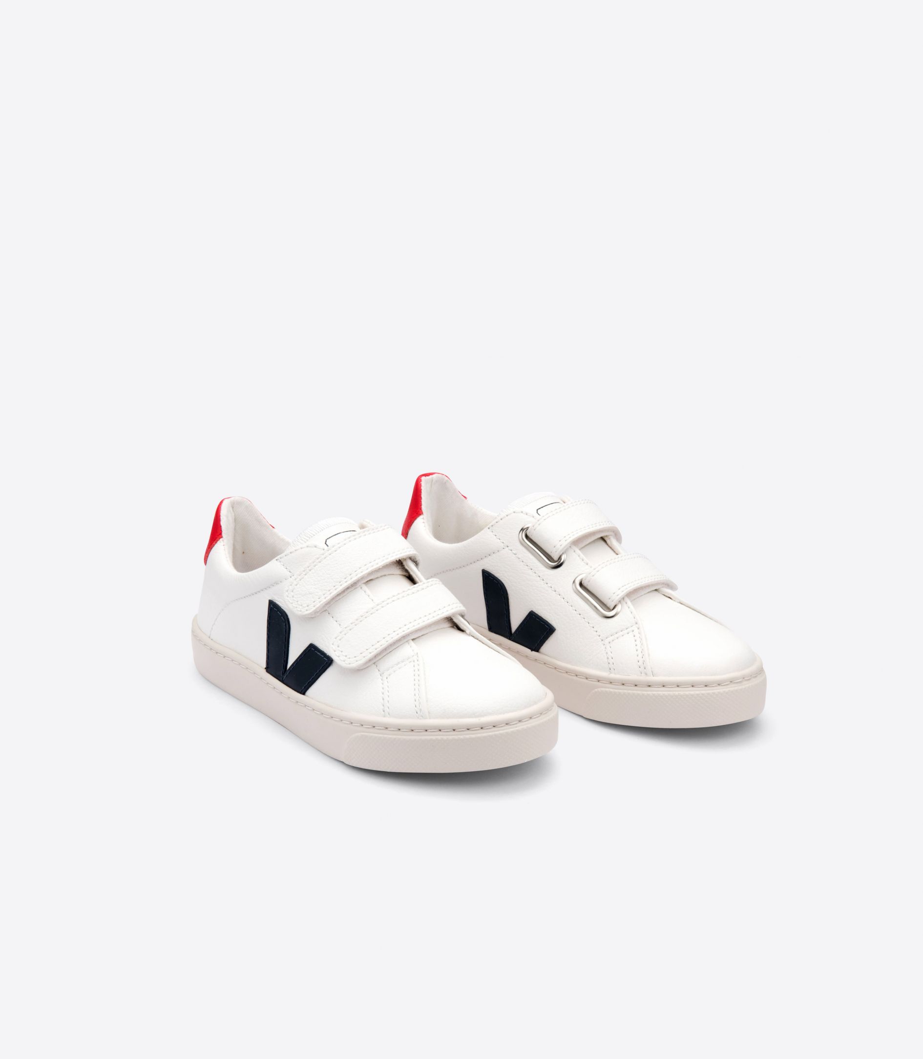 Veja Esplar Chromefree Leather Kids' Sneakers White Navy Red | VJ21564J