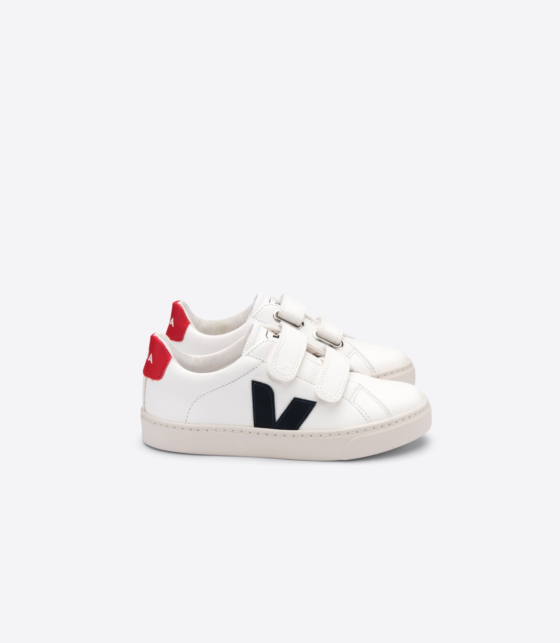 Veja Esplar Chromefree Leather Kids\' Sneakers White Navy Red | VJ21564J