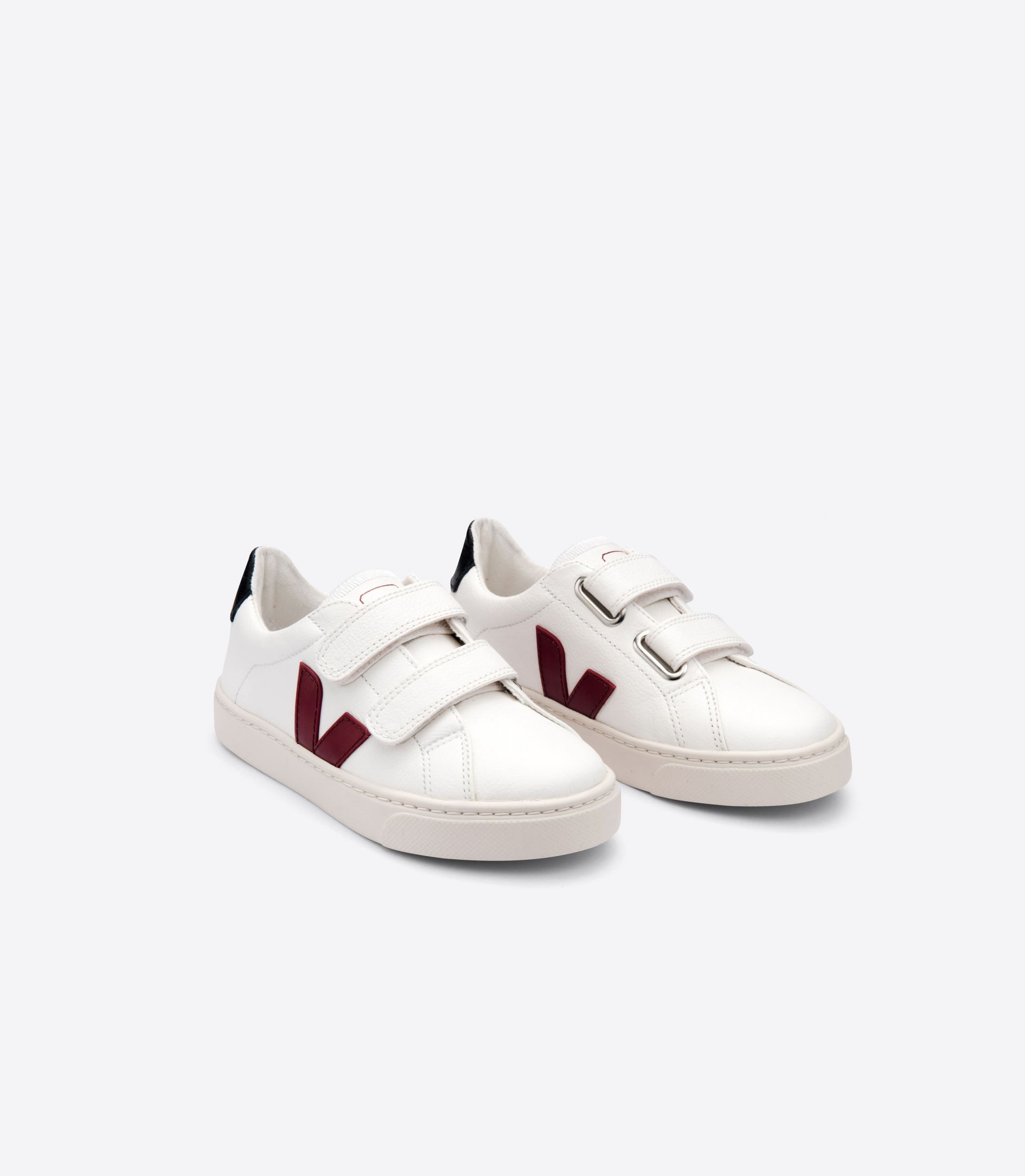 Veja Esplar Chromefree Leather Kids' Sneakers White Red Black | VJ31245L