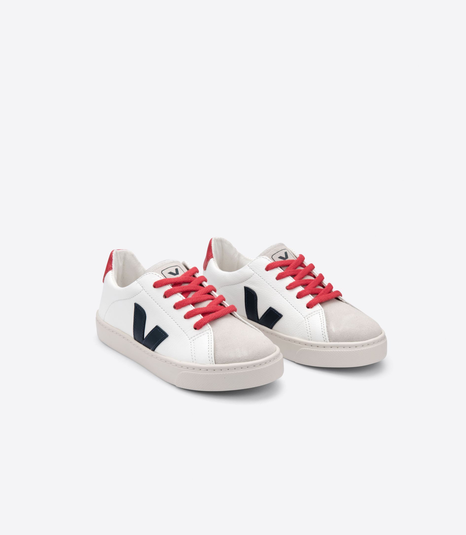 Veja Esplar Lace Chromefree Kids' Sneakers White Navy Red | VJ35748H