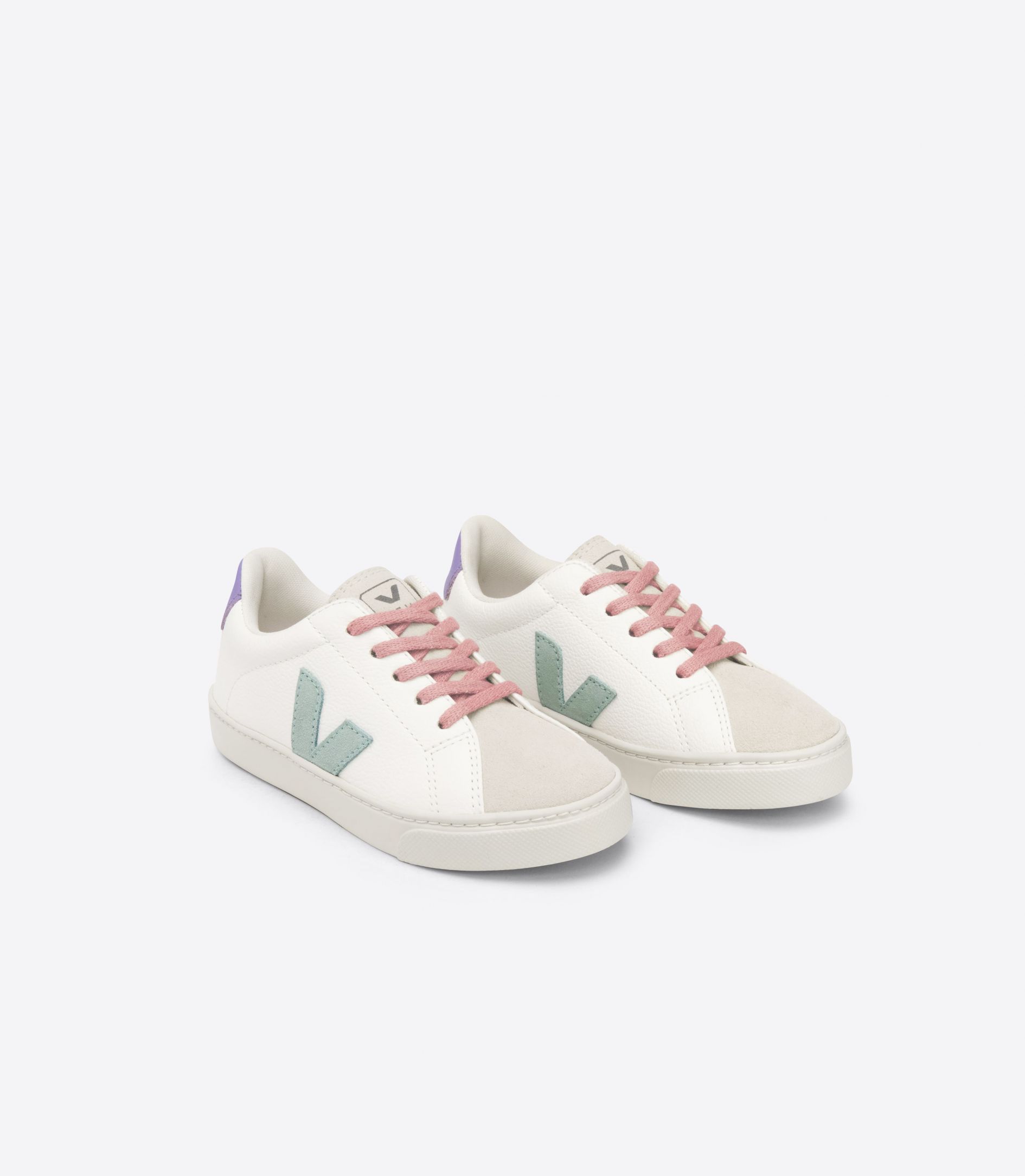 Veja Esplar Laces Chromefree Leather Kids' Sneakers White Orange | VJ81934N