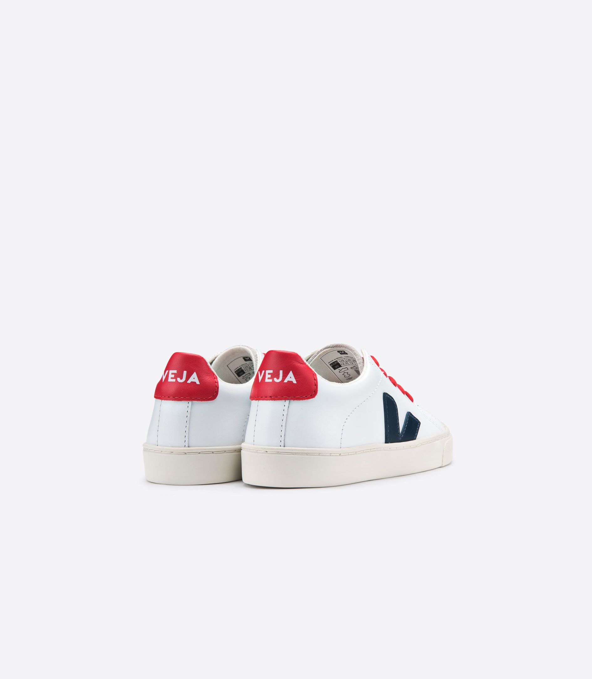 Veja Esplar Leather Kids' Sneakers White Navy Red | VJ19682F