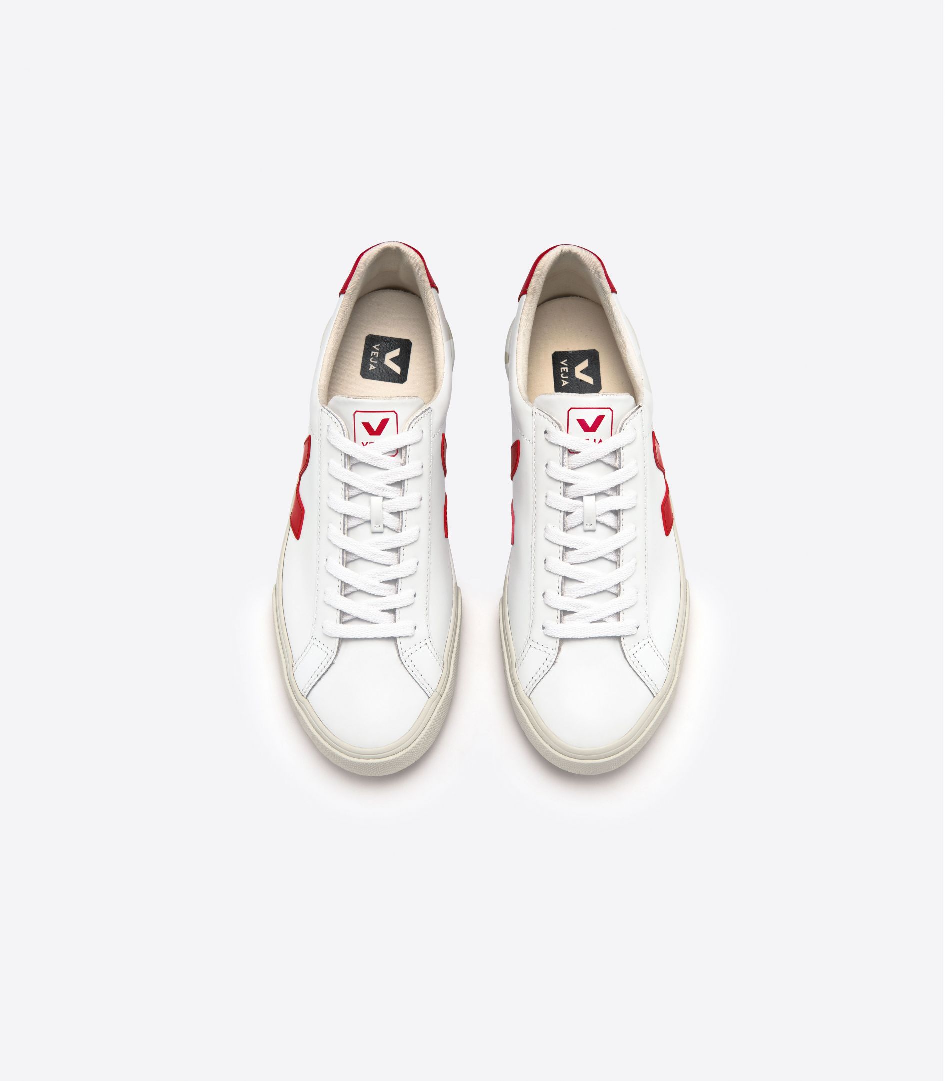 Veja Esplar Leather Men's Sneakers White Red | VJ87315J