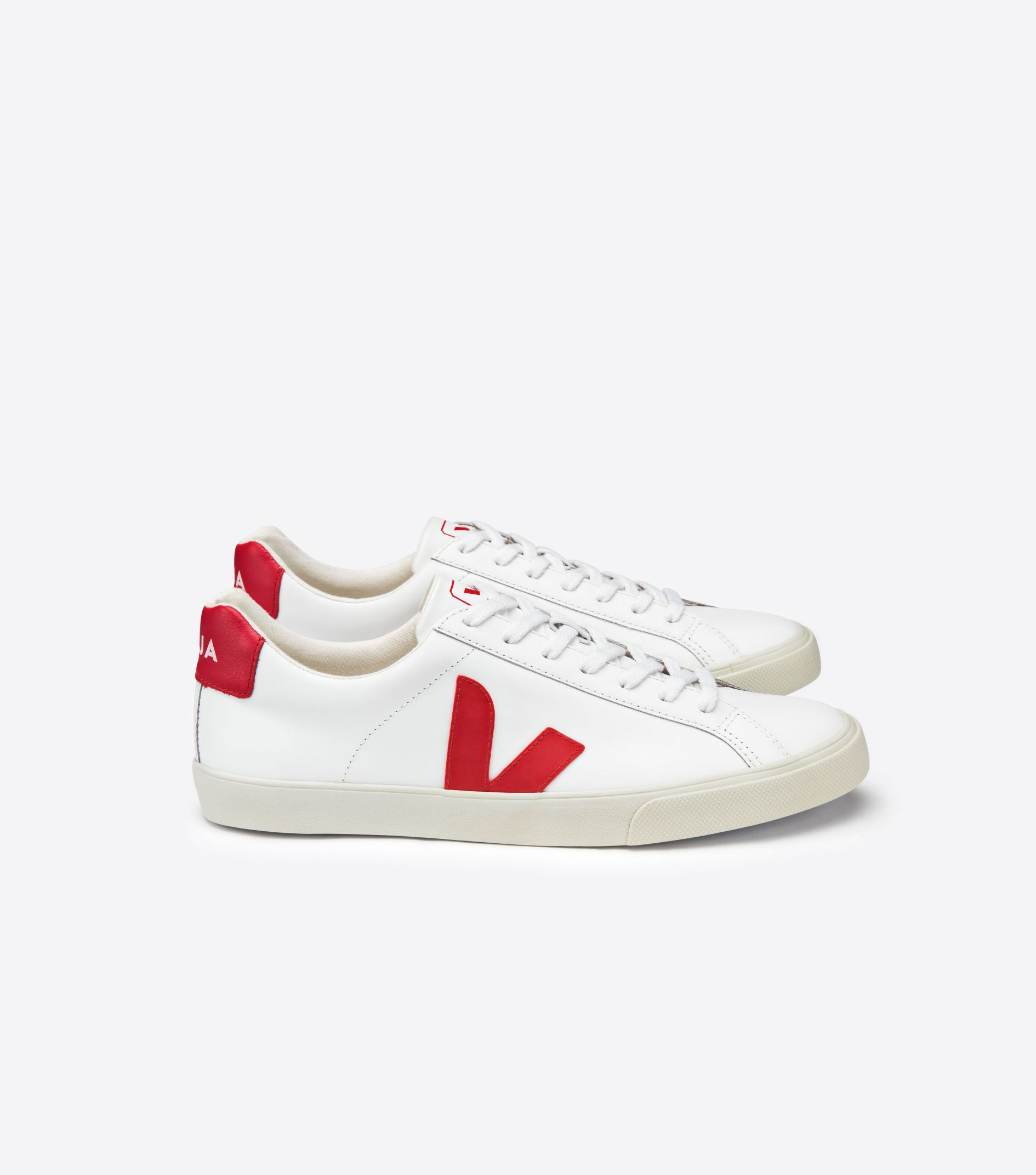 Veja Esplar Leather Men\'s Sneakers White Red | VJ87315J