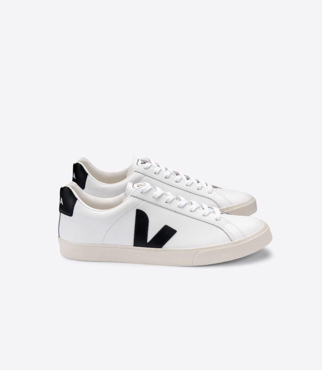 Veja Esplar Leather Men\'s Sneakers White Black | VJ96320M