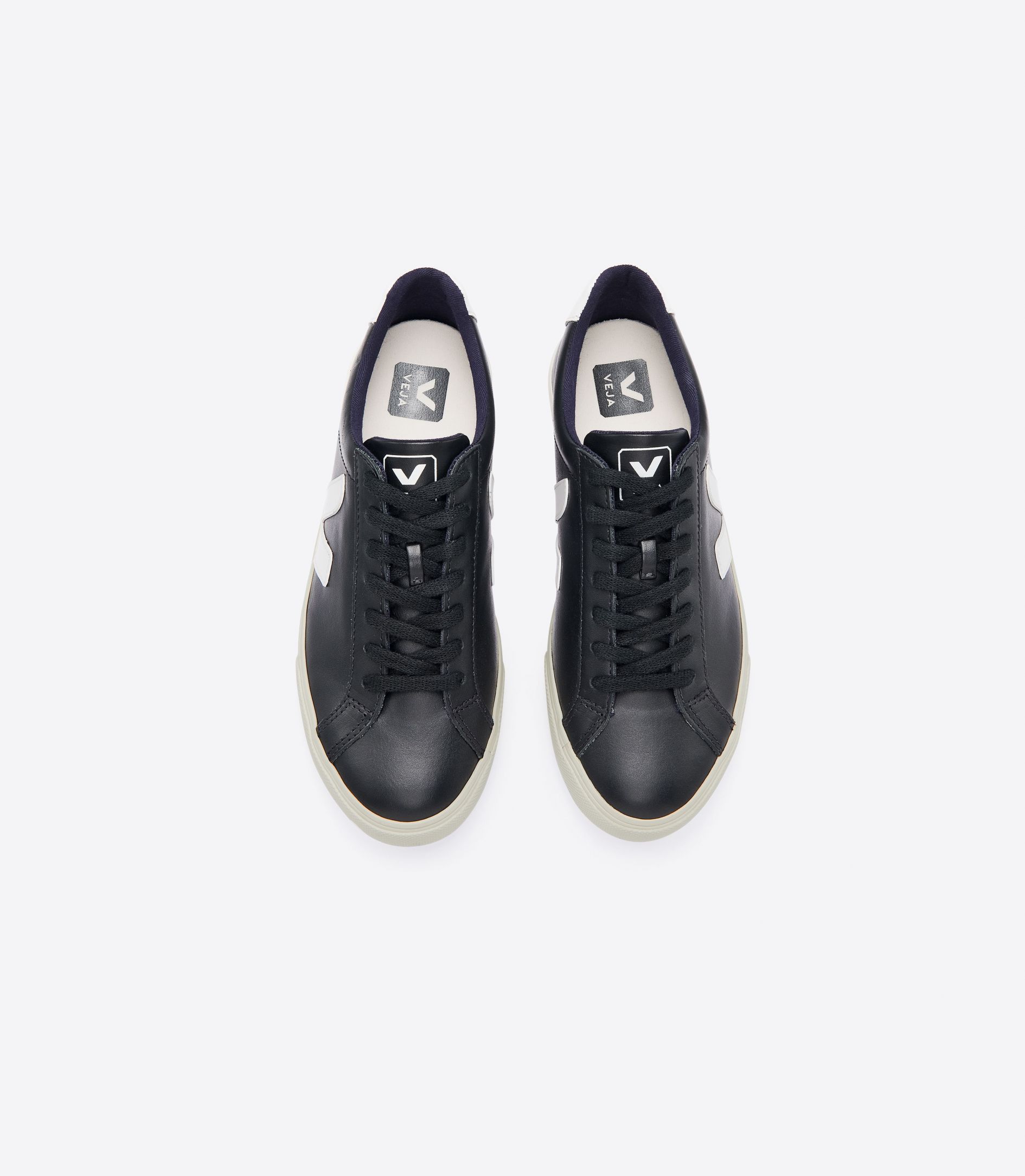 Veja Esplar Leather Women's Sneakers Black White | VJ85140H