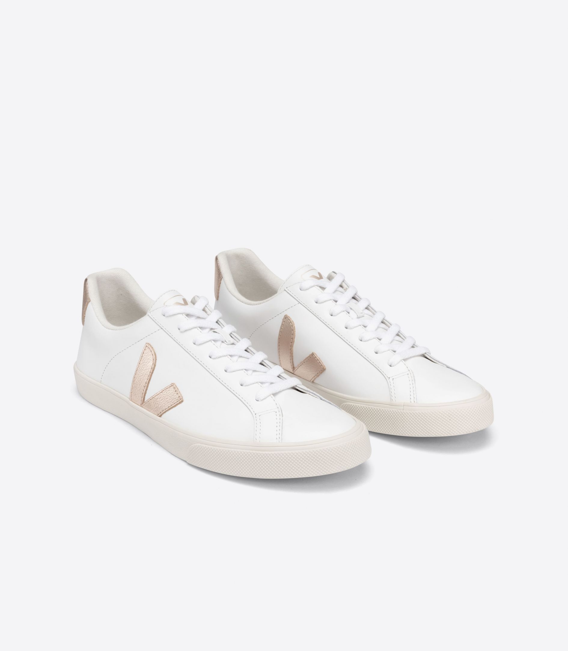 Veja Esplar Leather Women's Sneakers White Gold | VJ38920L