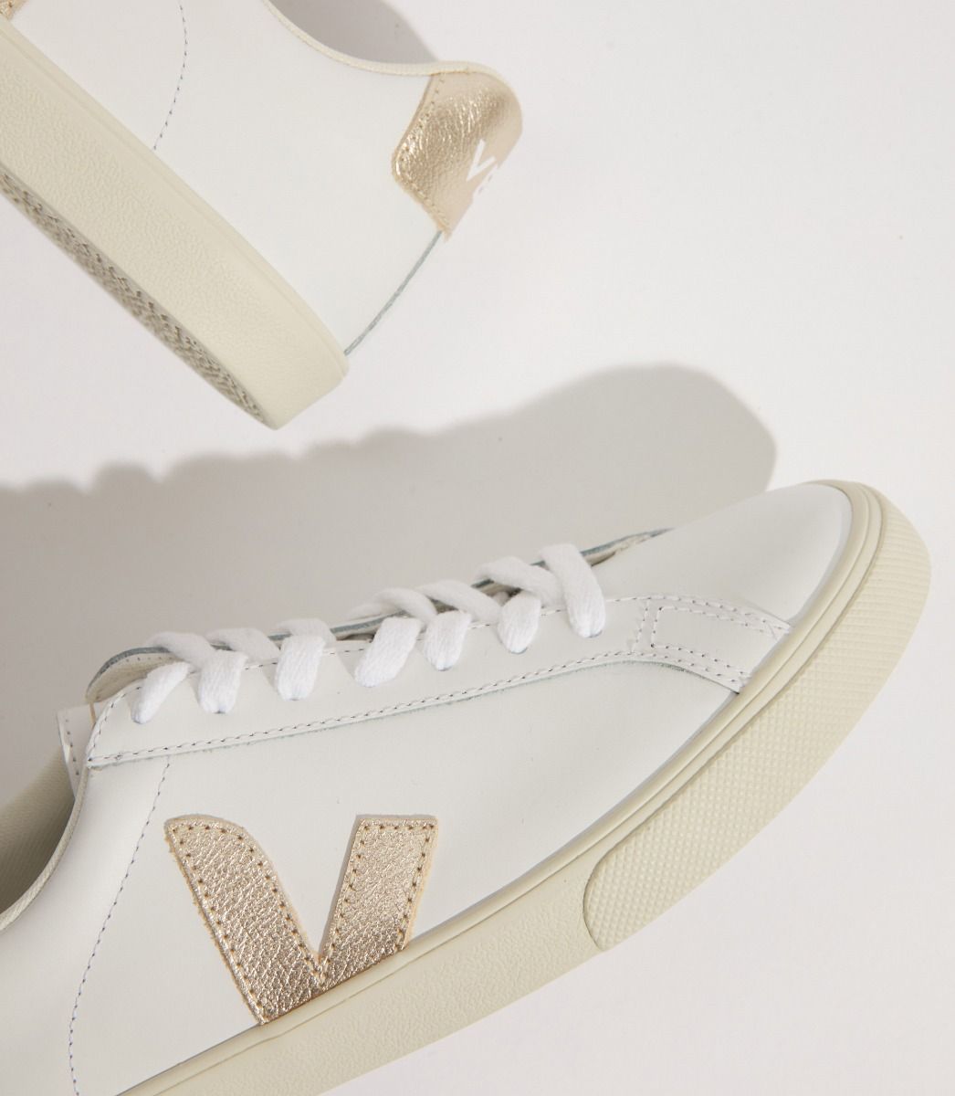 Veja Esplar Leather Women's Sneakers White Gold | VJ38920L