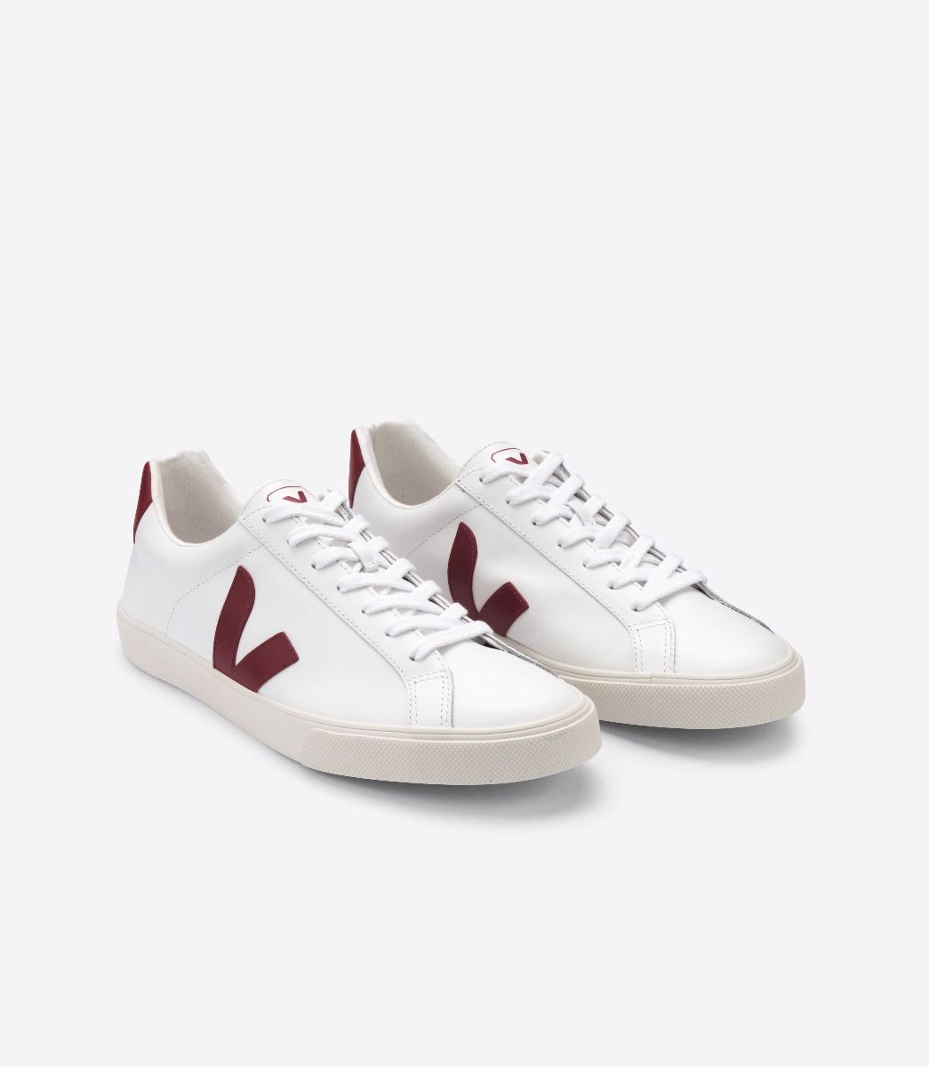 Veja Esplar Leather Women's Sneakers White Red | VJ81302T