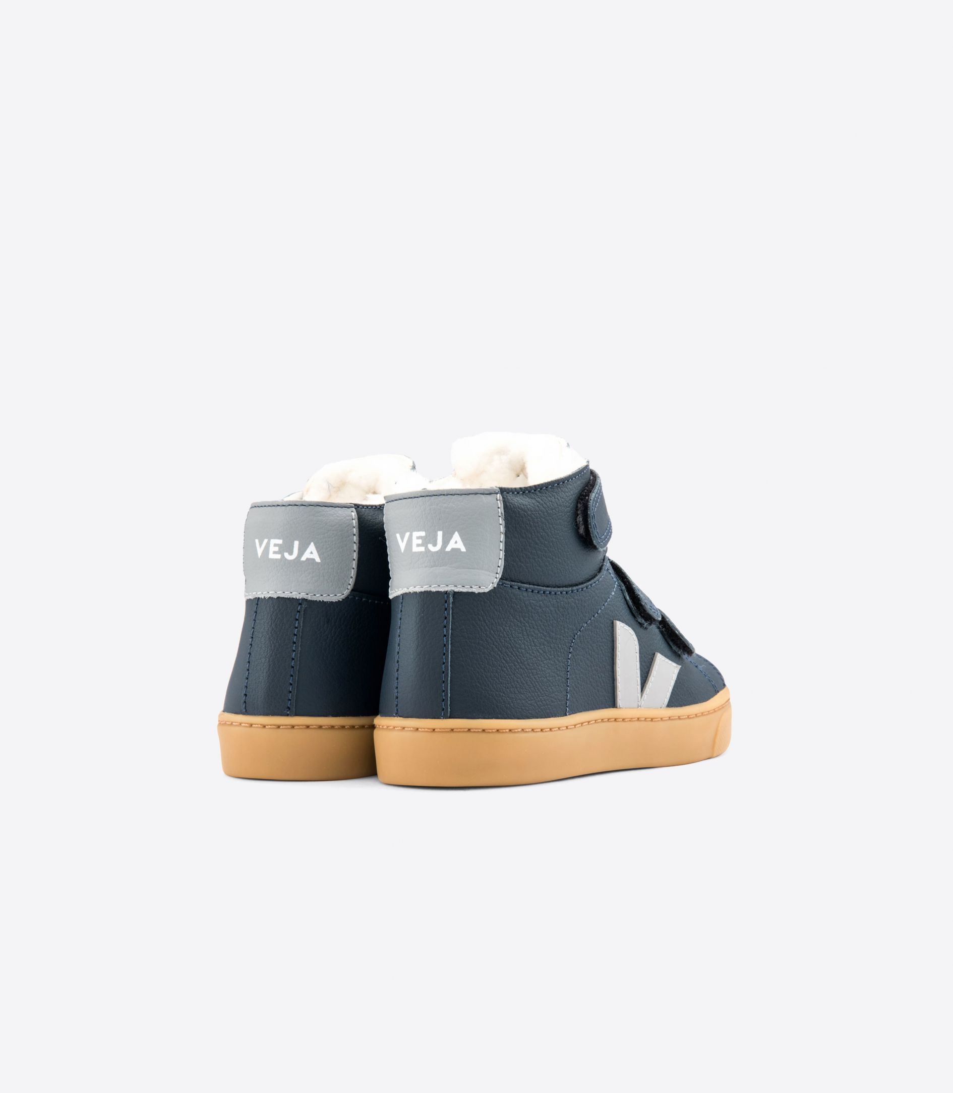 Veja Esplar Mid Fured Leather Kids' Sneakers Navy Grey | VJ16978E