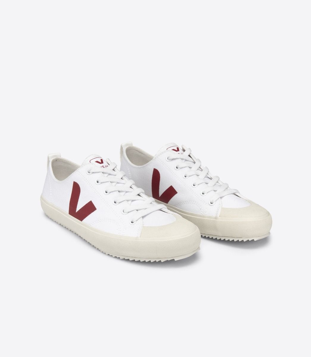 Veja Nova Canvas Vegan Men's Sneakers White Red | VJ68120Q