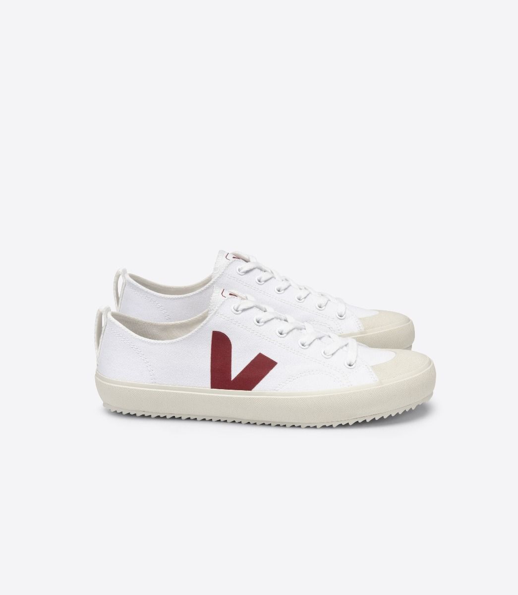 Veja Nova Canvas Vegan Men\'s Sneakers White Red | VJ68120Q