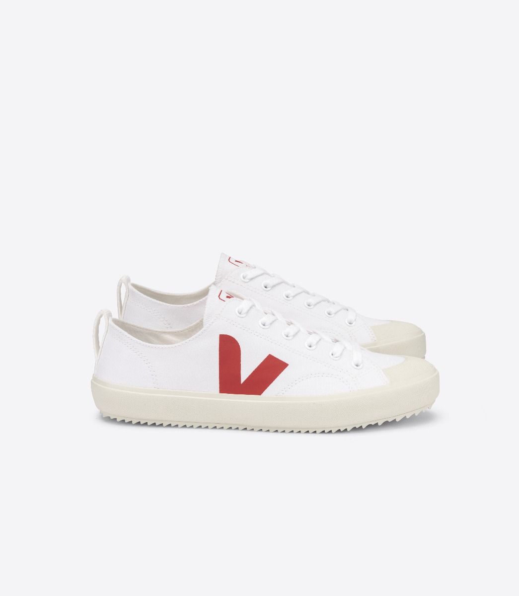 Veja Nova Canvas Vegan Women\'s Sneakers White Red | VJ46579P