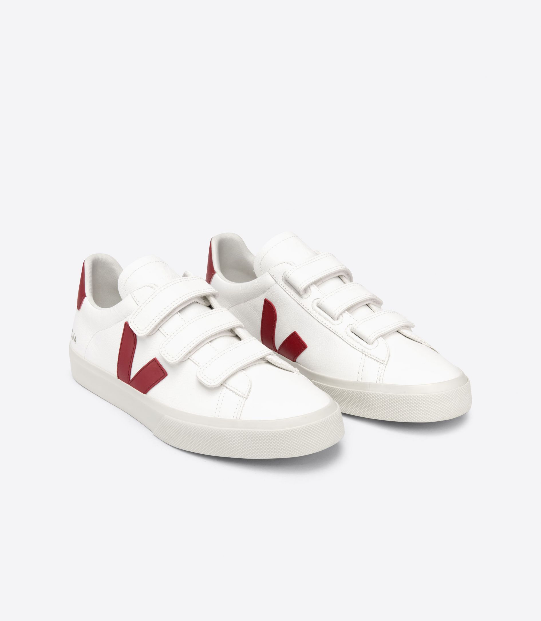 Veja Recife Chromefree Leather Men's Sneakers White Red | VJ16784V