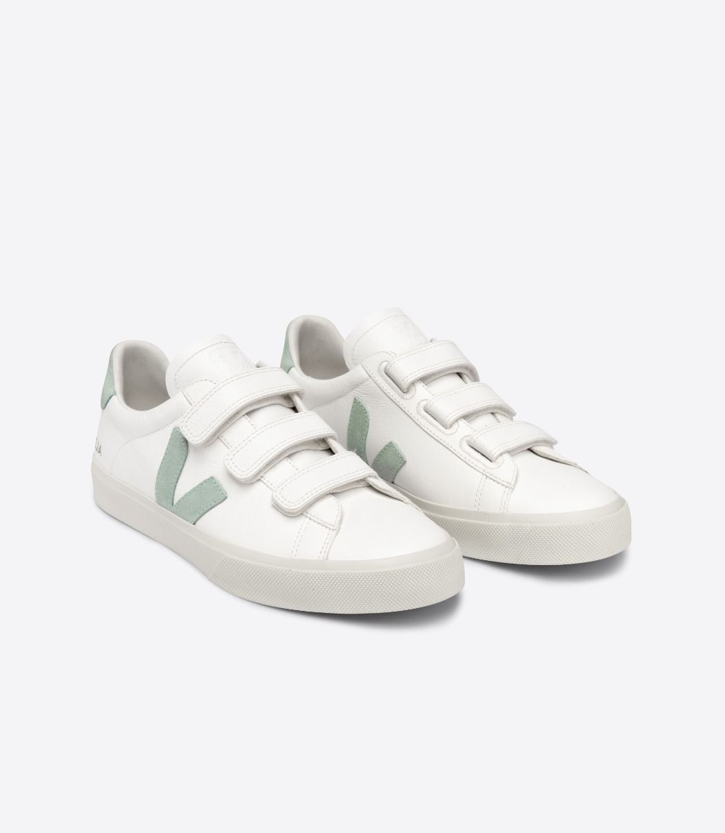 Veja Recife Chromefree Leather Women's Sneakers White Green | VJ15734Z