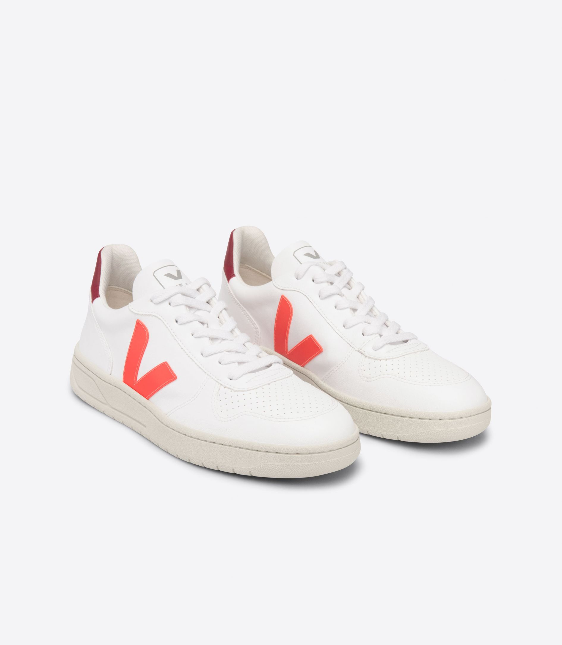 Veja V-10 Cwl Men's Sneakers White Orange Red | VJ93051D