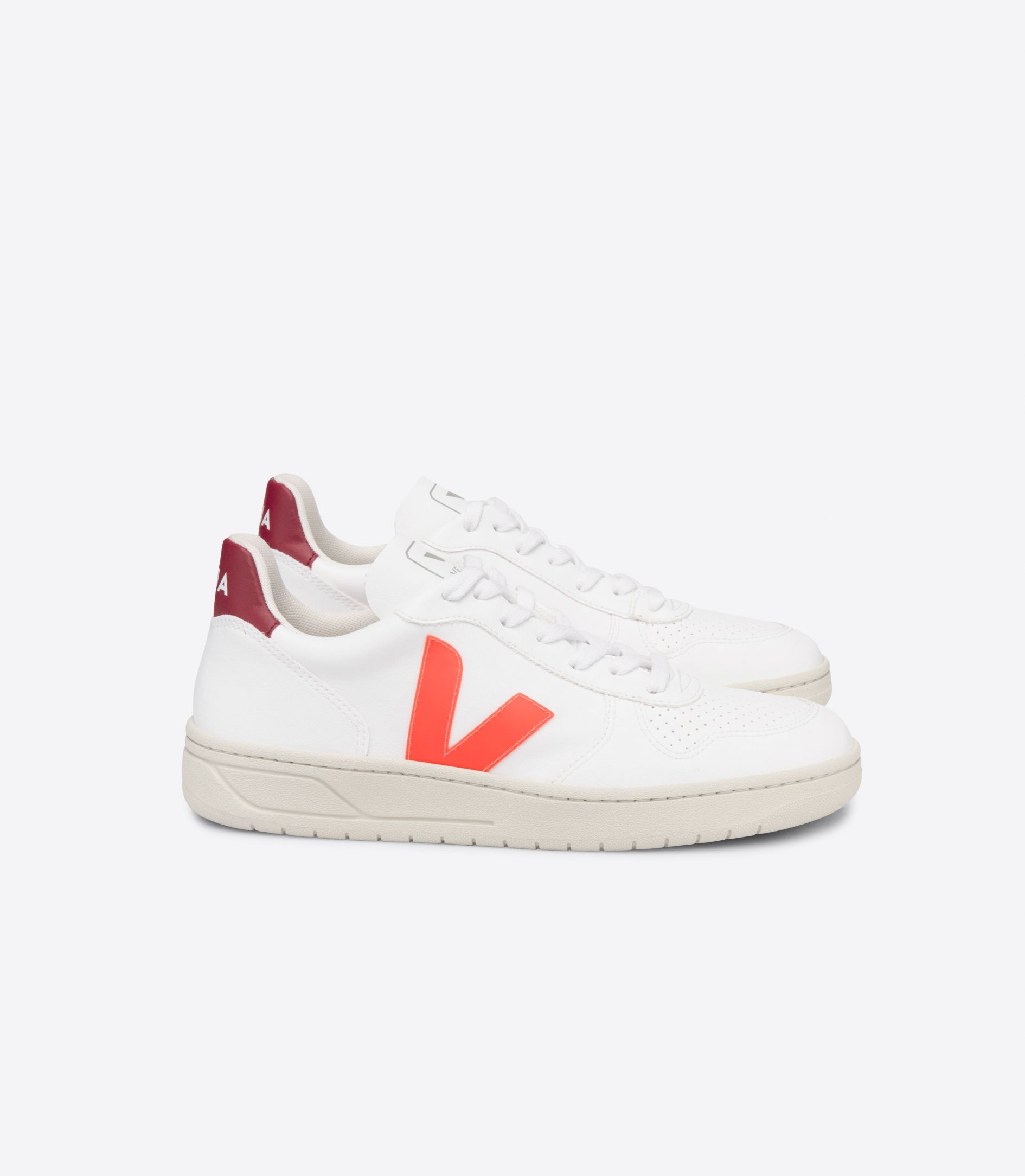 Veja V-10 Cwl Vegan Men\'s Sneakers White Orange Red | VJ85142G