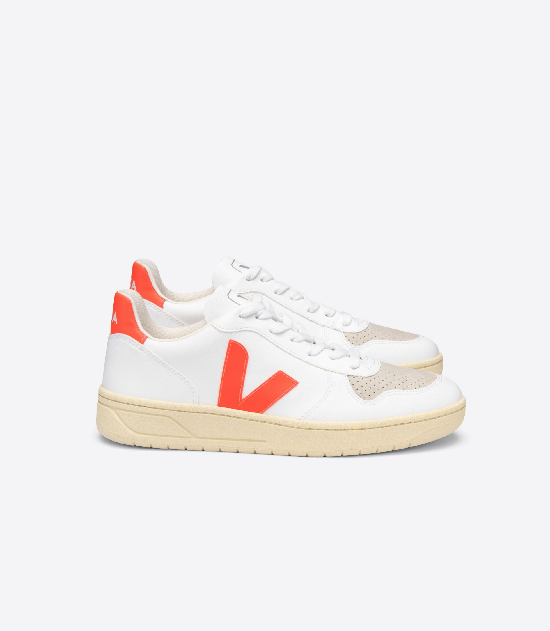 Veja V-10 Cwl Women\'s Sneakers White Orange | VJ23481R