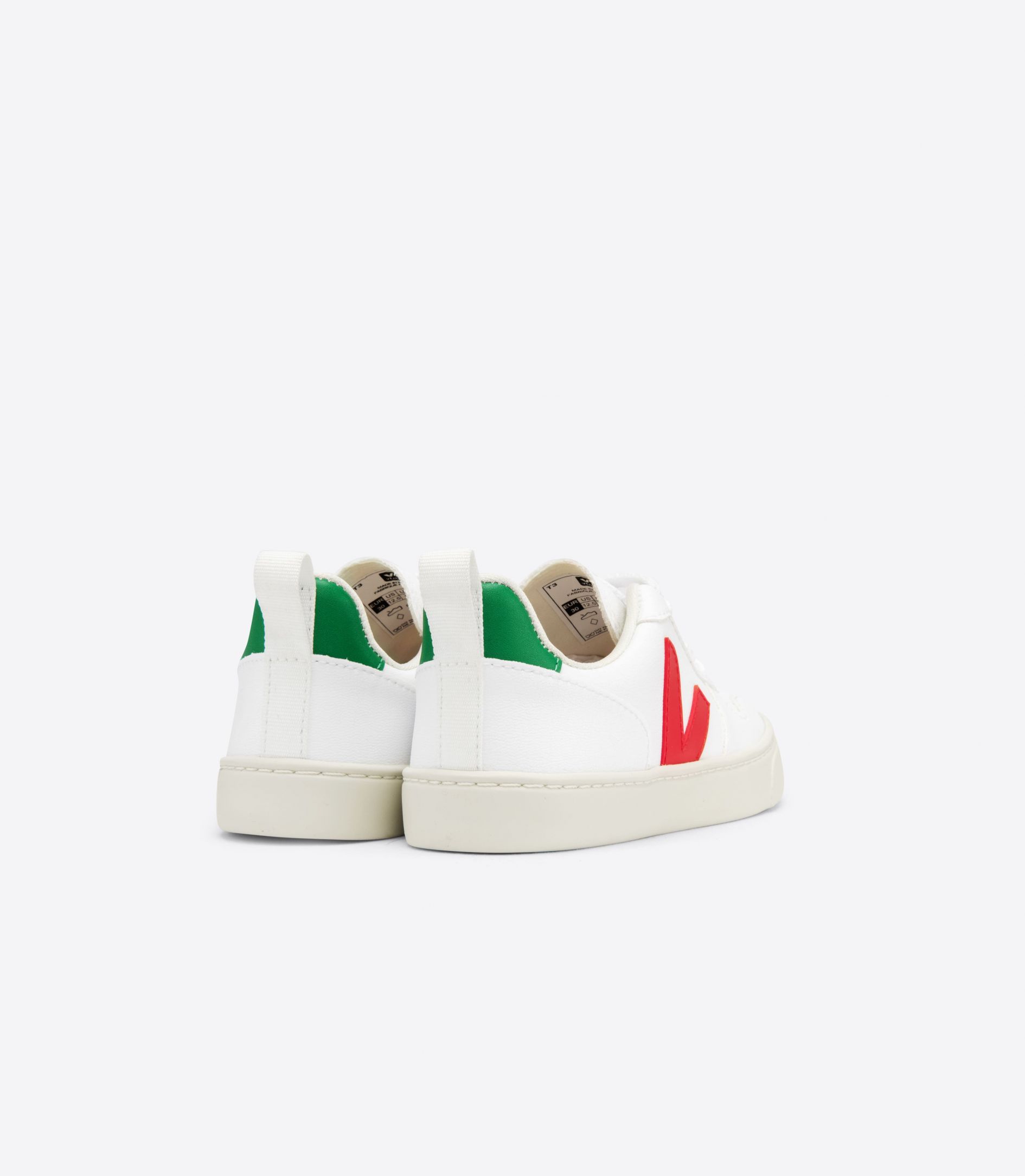 Veja V-10 Laces Cwl Kids' Sneakers White Red Green | VJ31095N