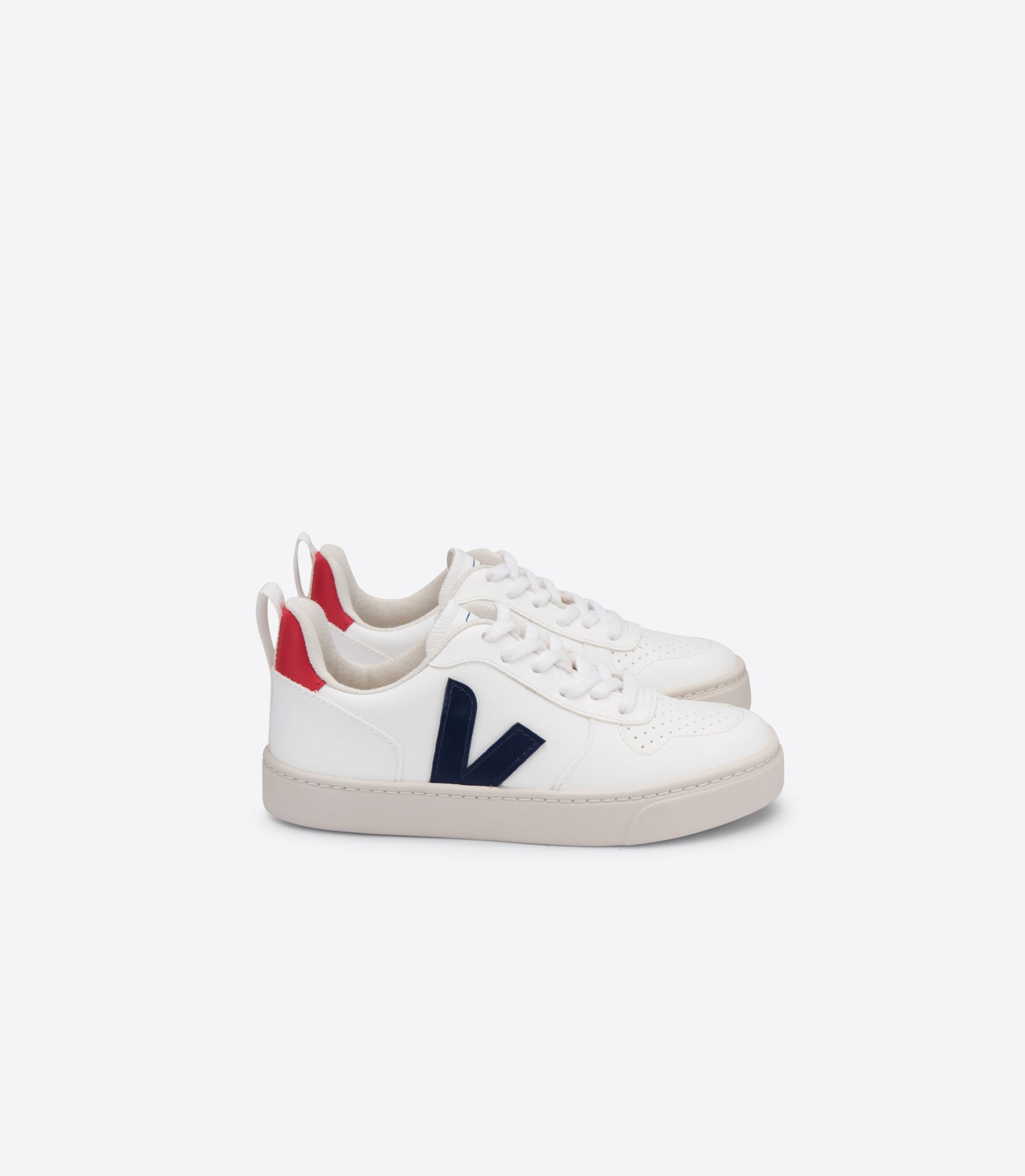 Veja V-10 Laces Cwl Kids\' Sneakers White Blue Red | VJ80139M