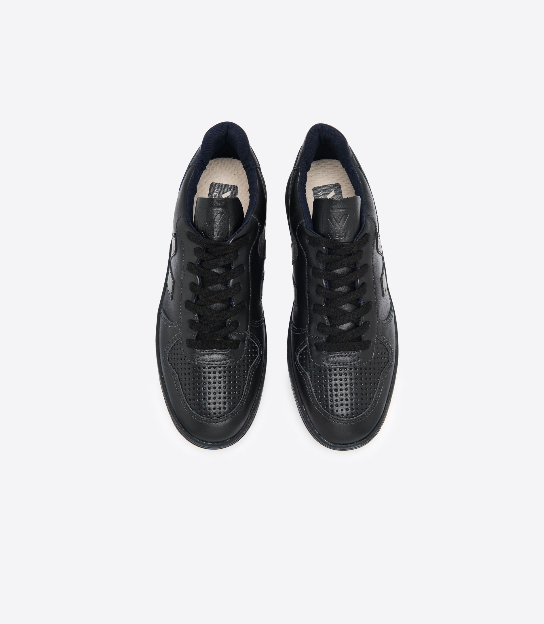 Veja V-10 Leather Men's Sneakers Black | VJ36580N