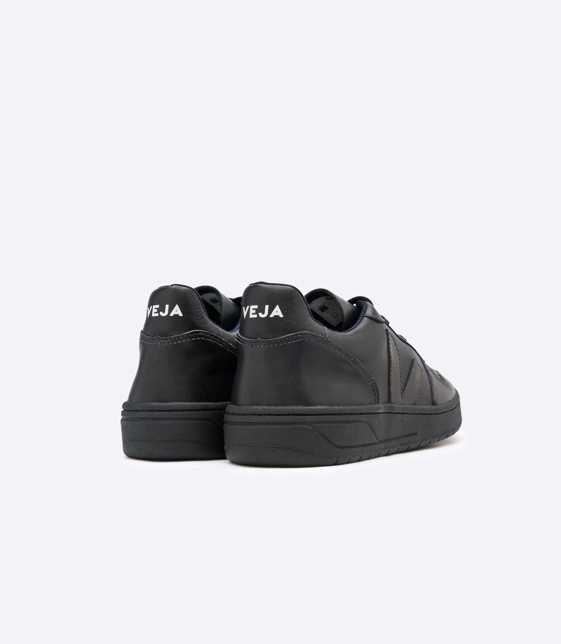 Veja V-10 Leather Men's Sneakers Black | VJ36580N