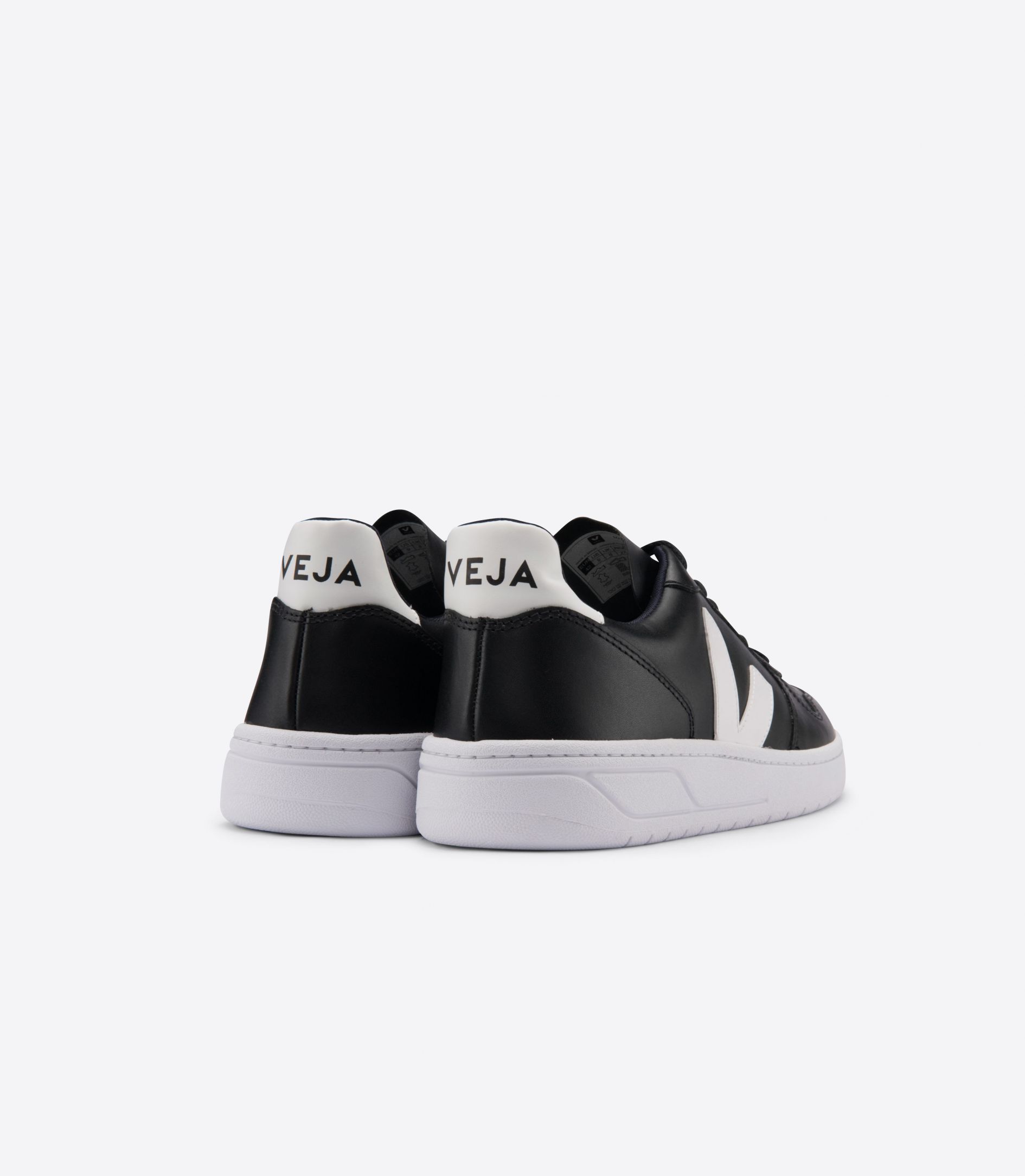 Veja V-10 Leather Men's Sneakers Black White | VJ13064H