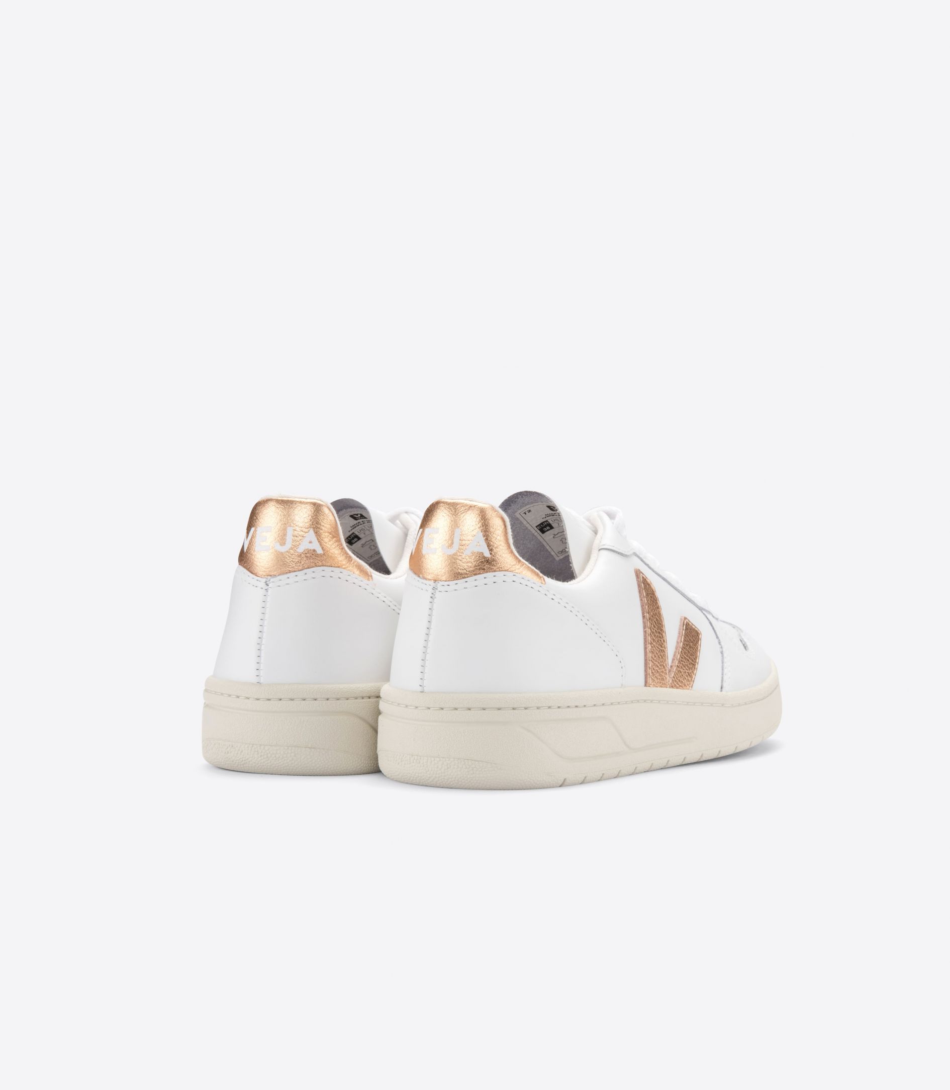 Veja V-10 Leather Men's Sneakers White Gold | VJ79413X