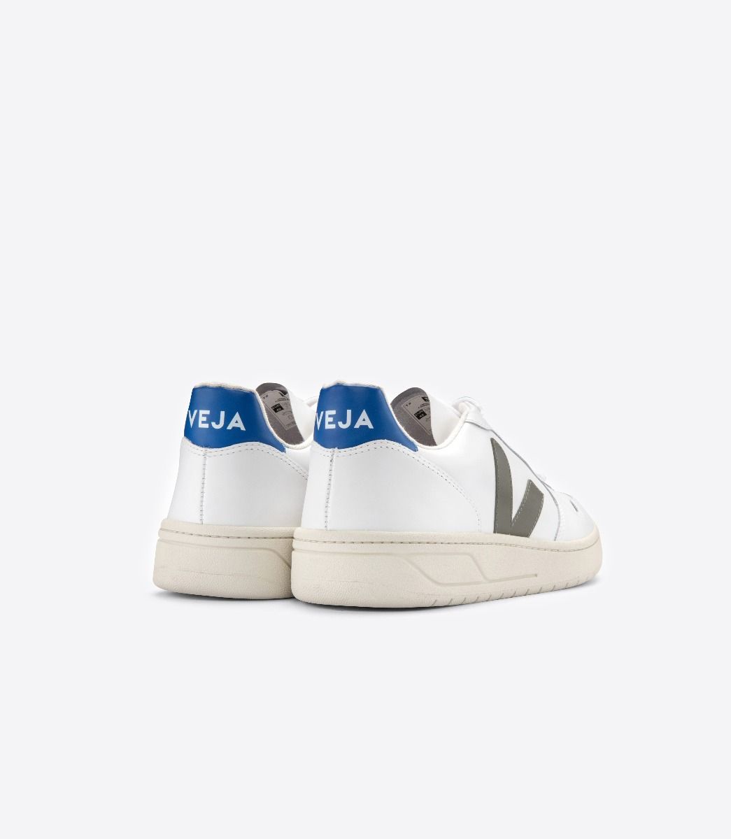 Veja V-10 Leather Men's Sneakers White Indigo | VJ12479K