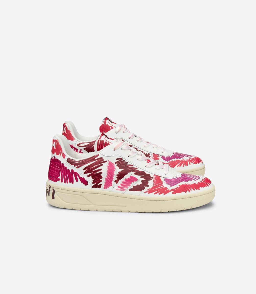 Veja V-10 Leather Veja X Marni Women\'s Sneakers Red | VJ92435K