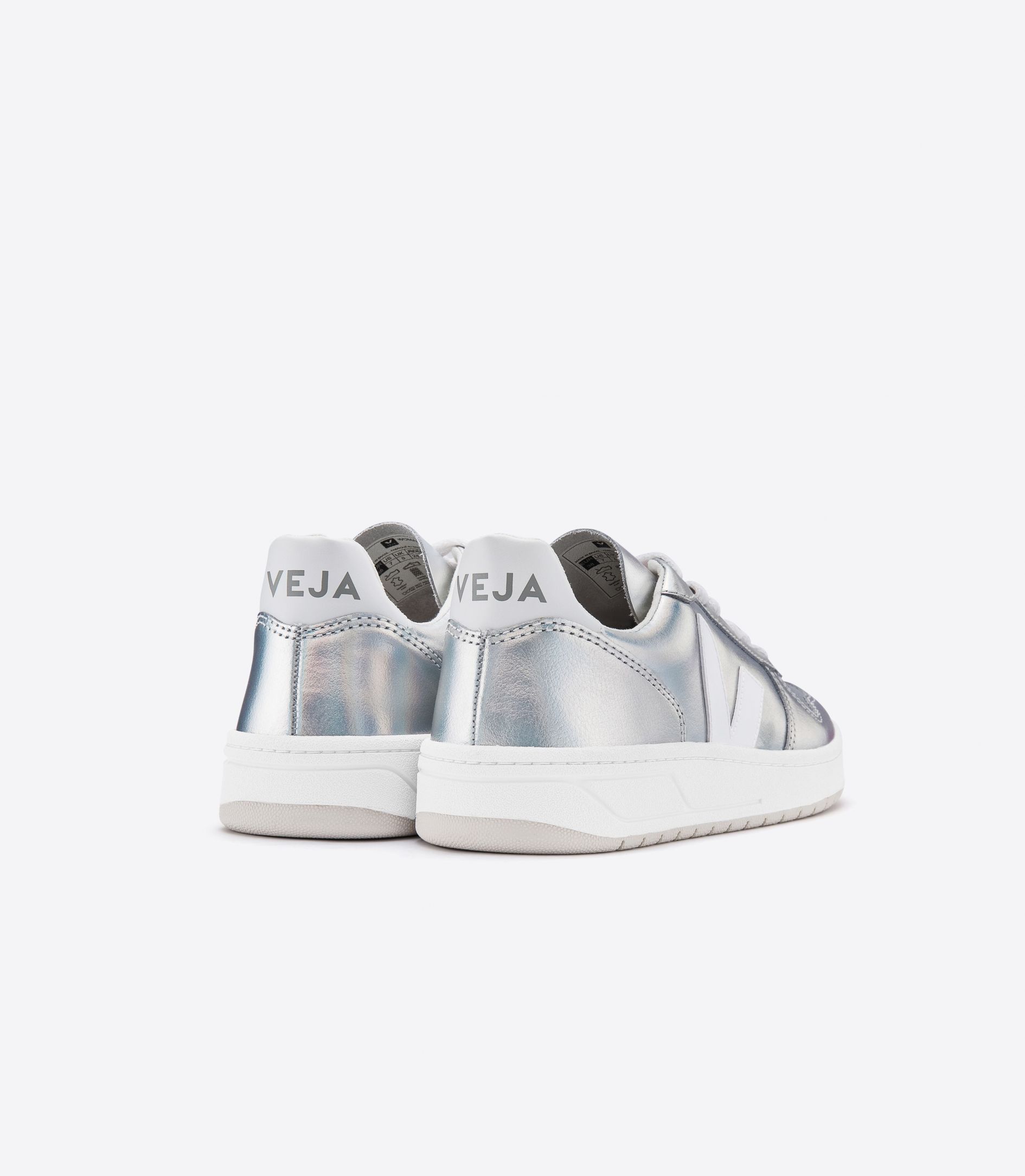 Veja V-10 Leather Women's Sneakers Silver White | VJ93524Y