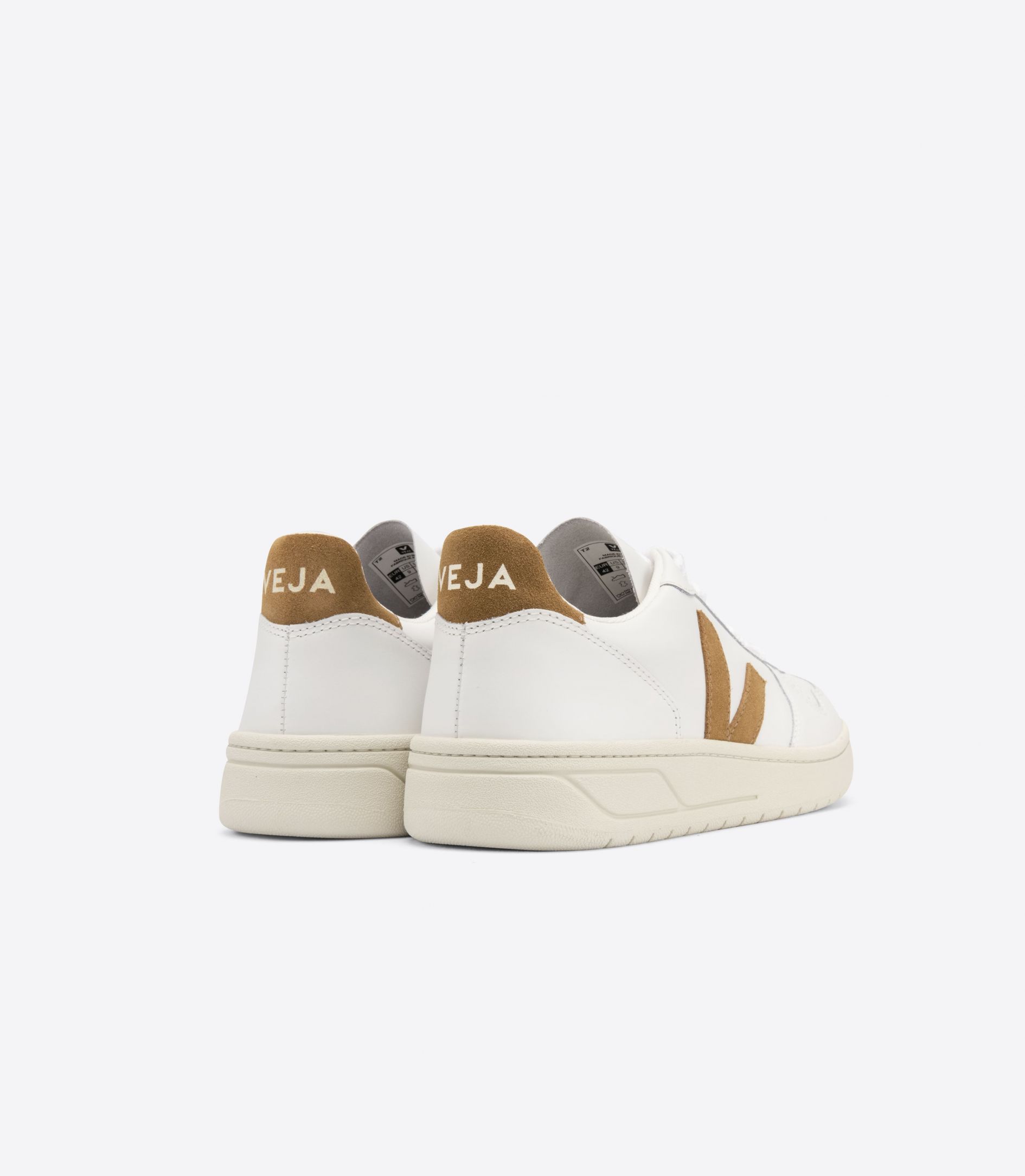 Veja V-10 Leather Women's Sneakers White Brown | VJ06387M