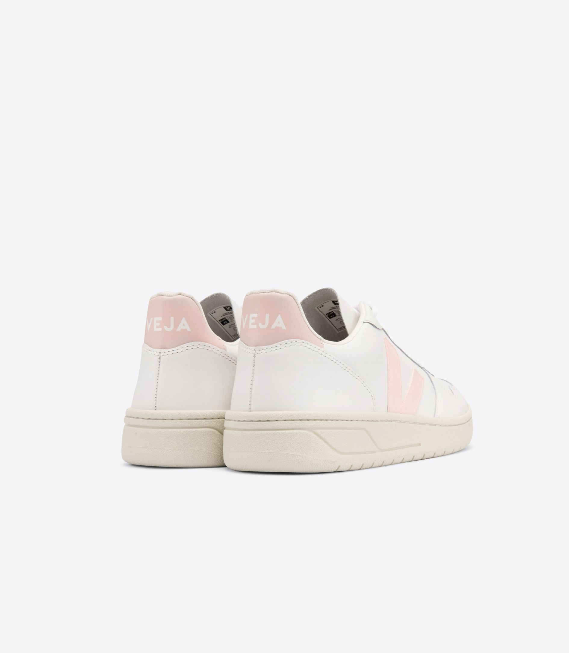 Veja V-10 Leather Women's Sneakers White Pink | VJ24817B