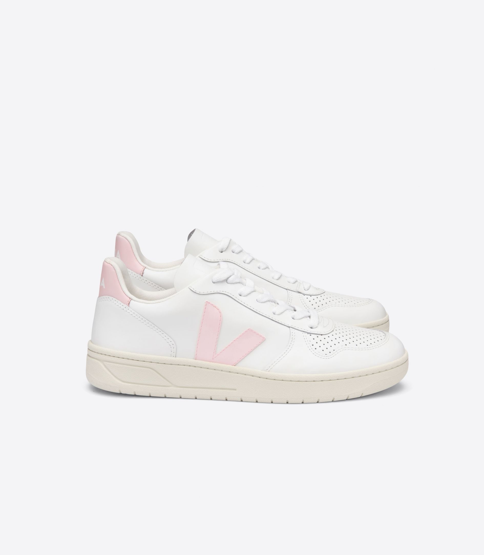 Veja V-10 Leather Women\'s Sneakers White Pink | VJ24817B