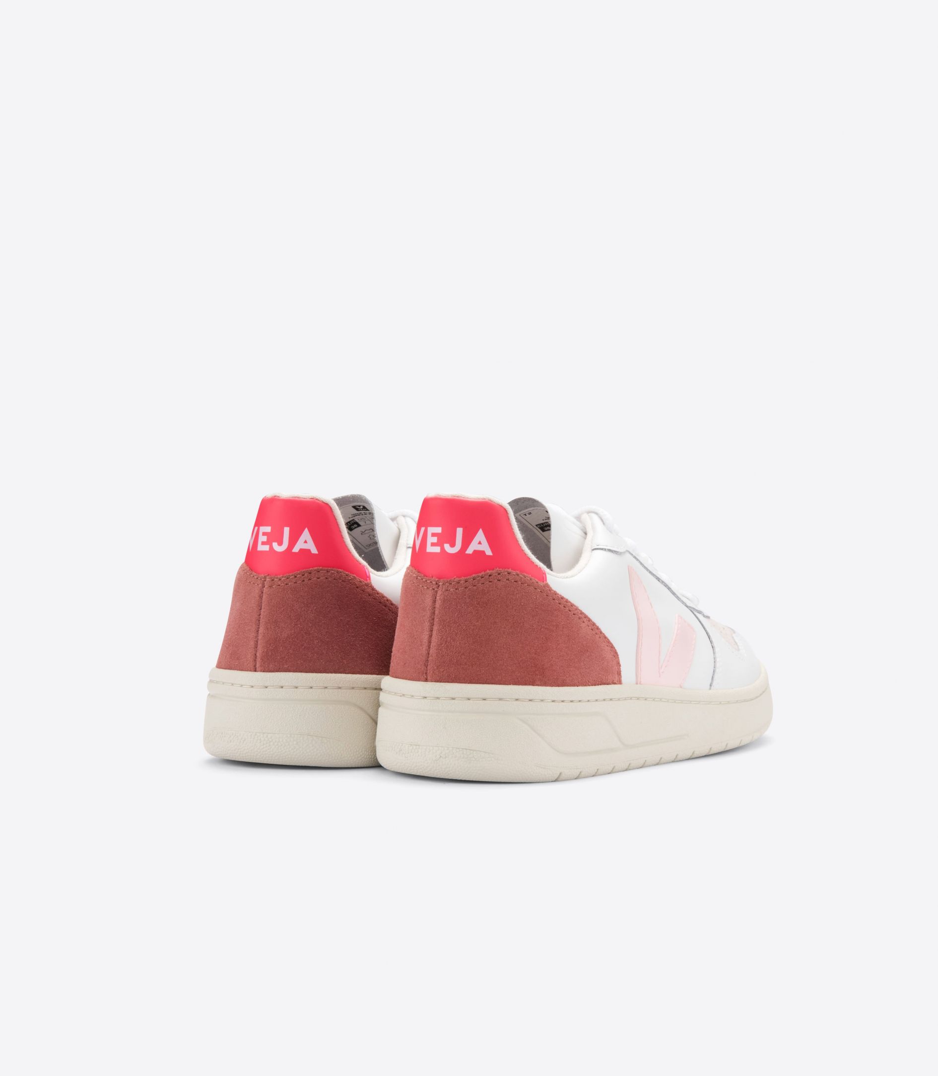 Veja V-10 Leather Women's Sneakers White Rose | VJ40683V