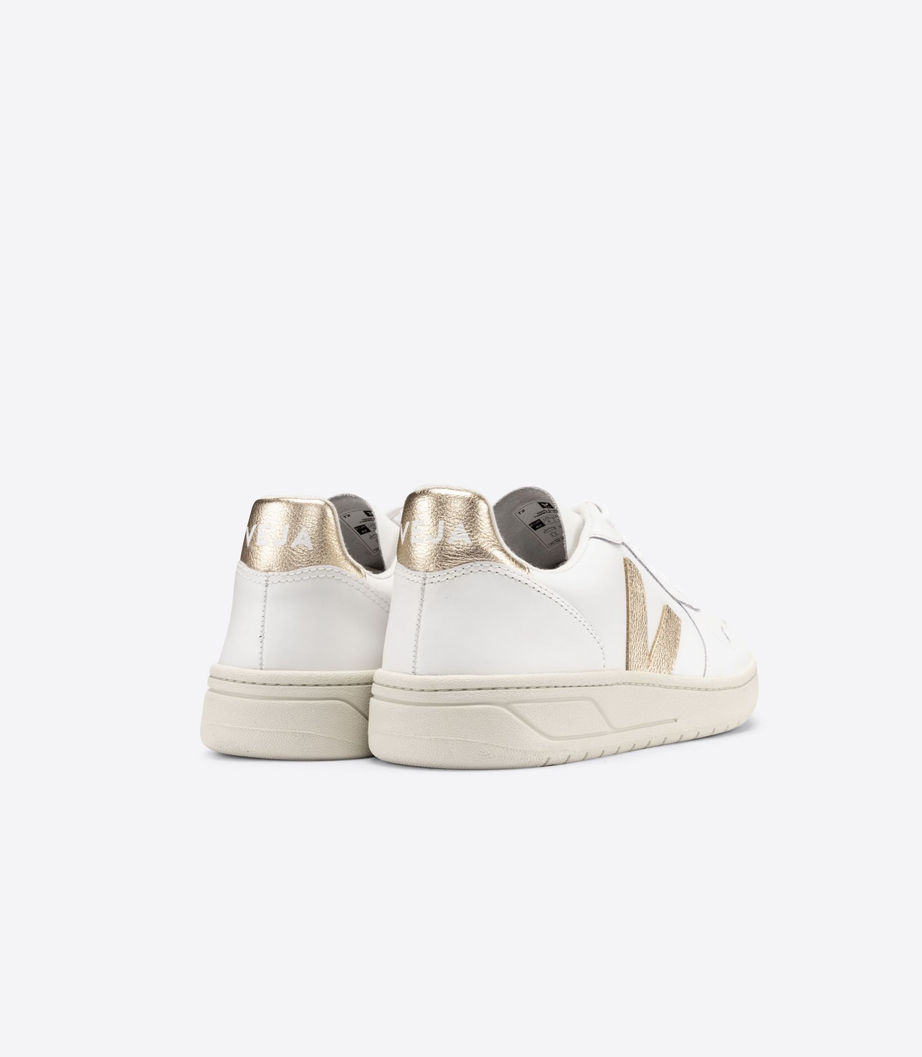 Veja V-10 Leather Women's Sneakers White Gold | VJ62041X