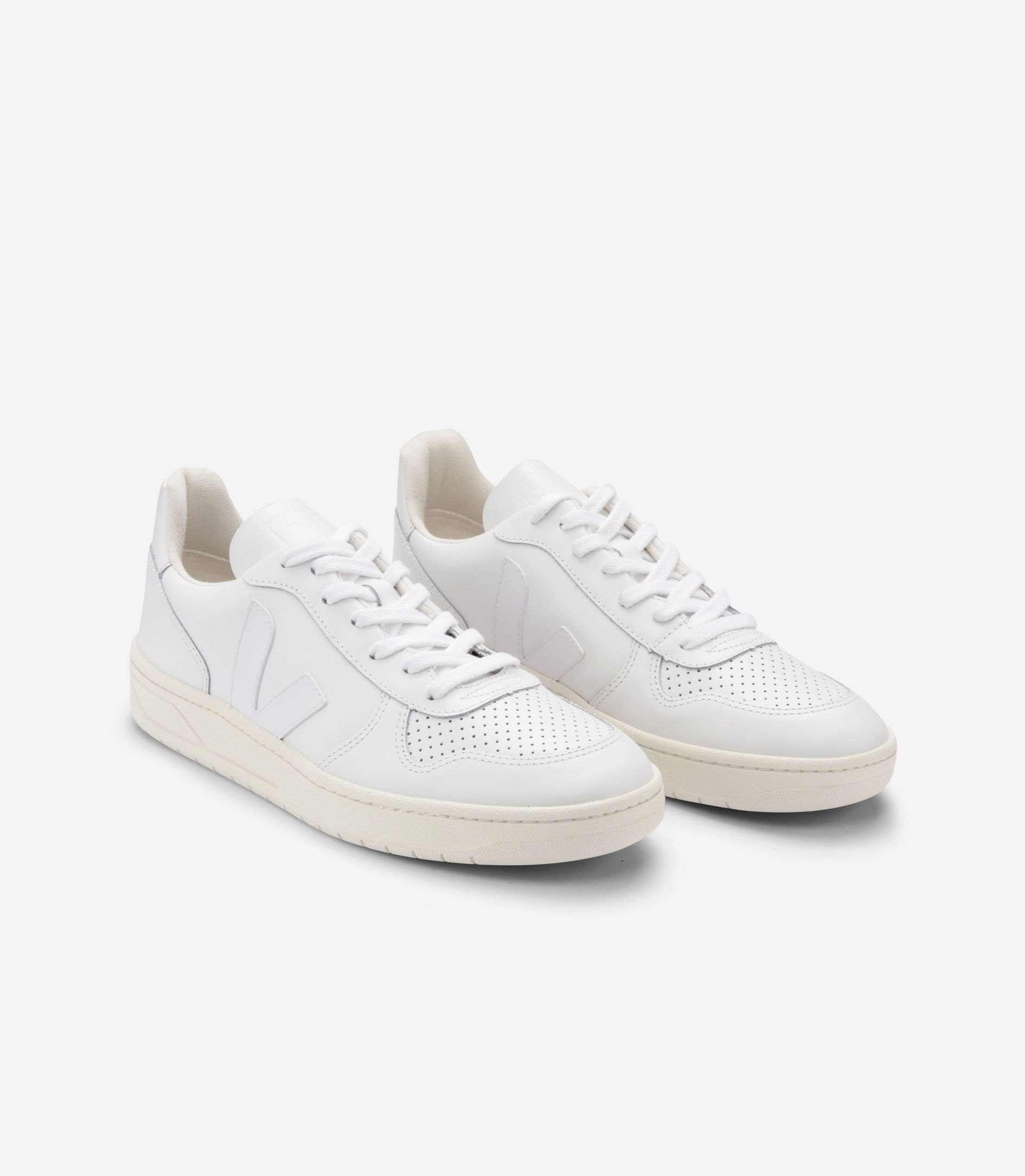 Veja V-10 Leather Women's Sneakers White | VJ87502J