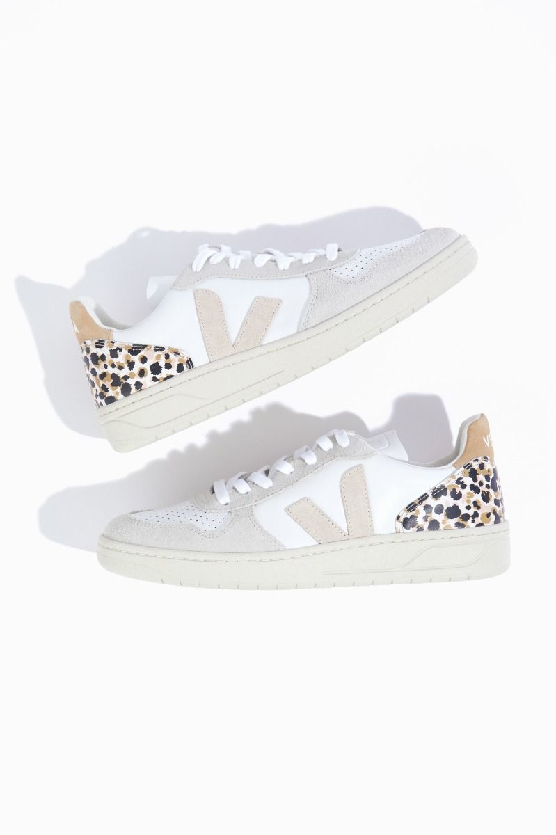 Veja V-10 Men's Sneakers White Leopard | VJ03542V