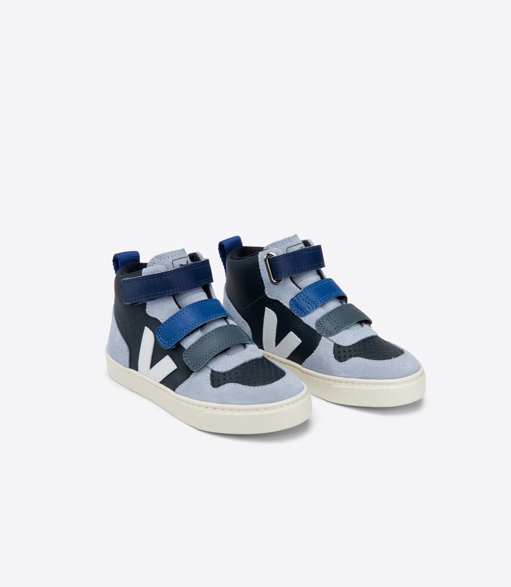 Veja V-10 Mid Chromefree Leather Kids' Sneakers Multicolor | VJ83401B