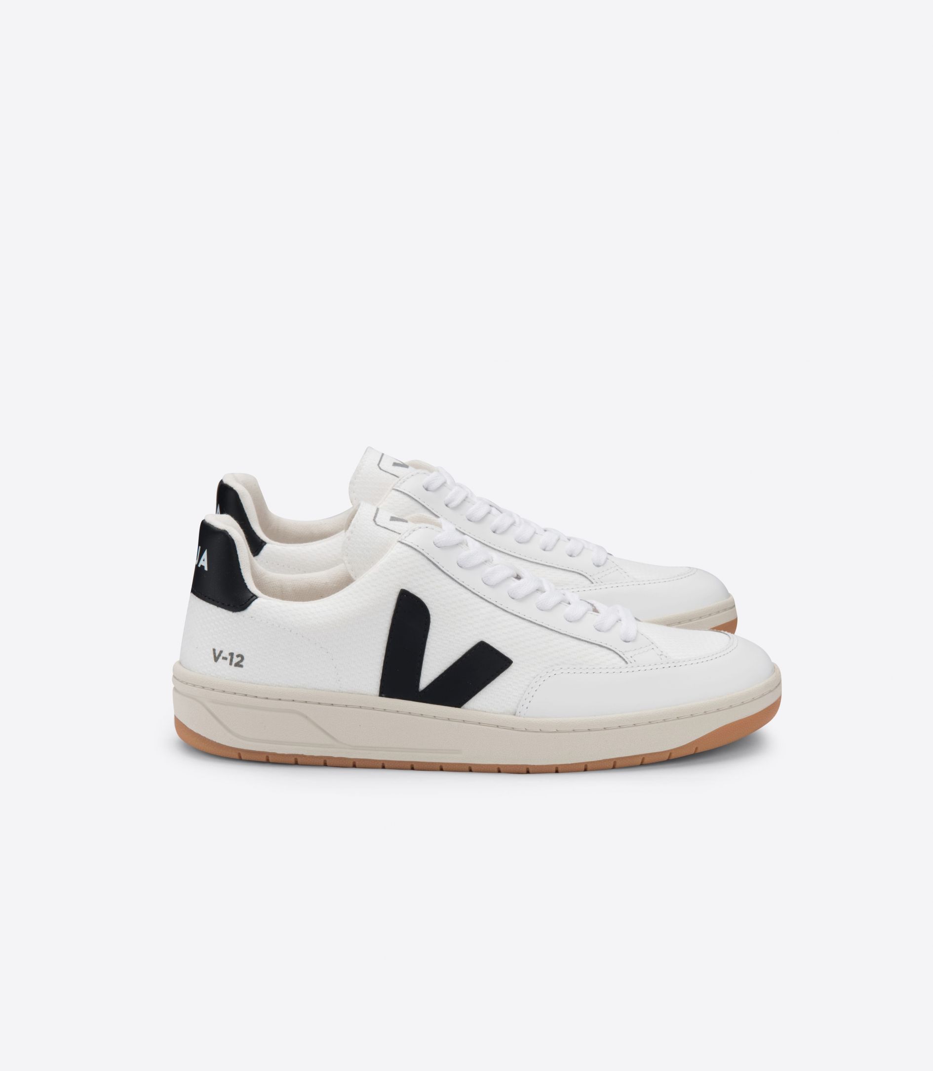 Veja V-12 B-Mesh Men\'s Sneakers White Black White | VJ83976B