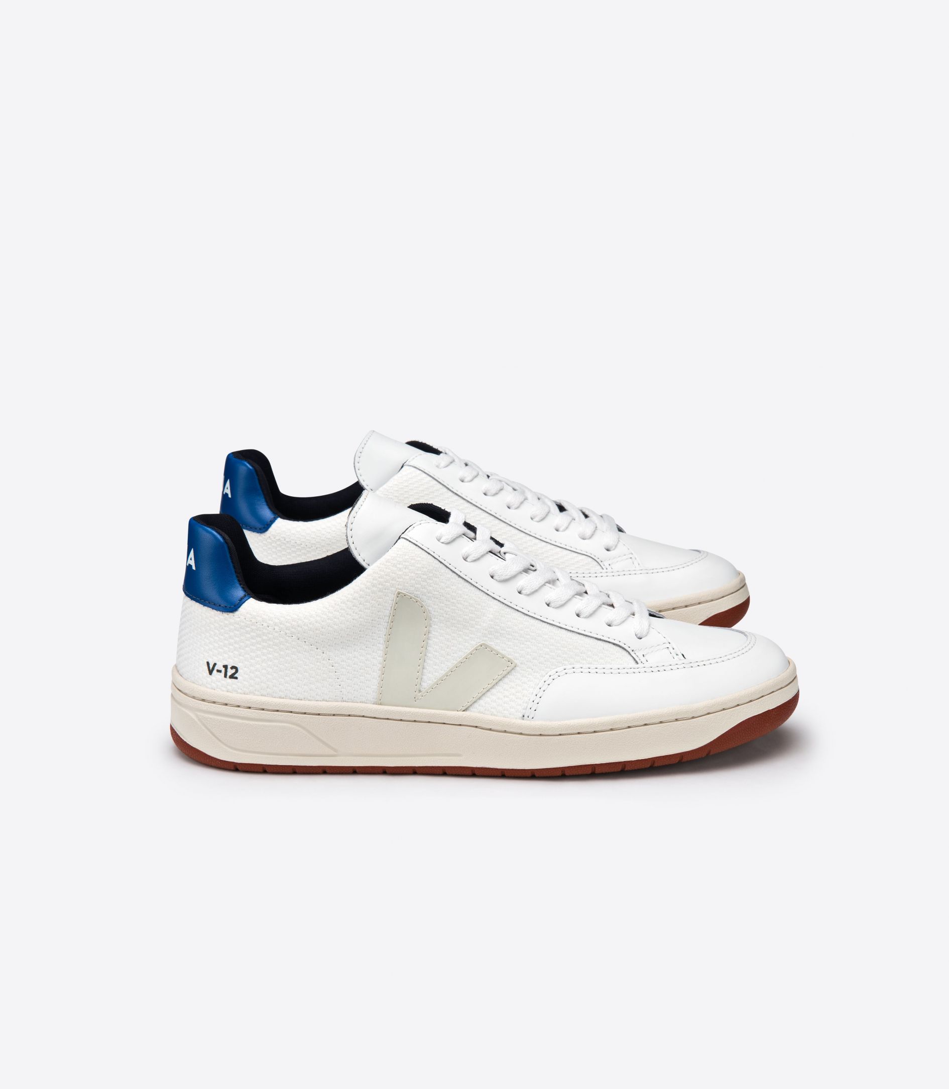 Veja V-12 Bastille B-Mesh Men\'s Sneakers White Indigo | VJ21745S