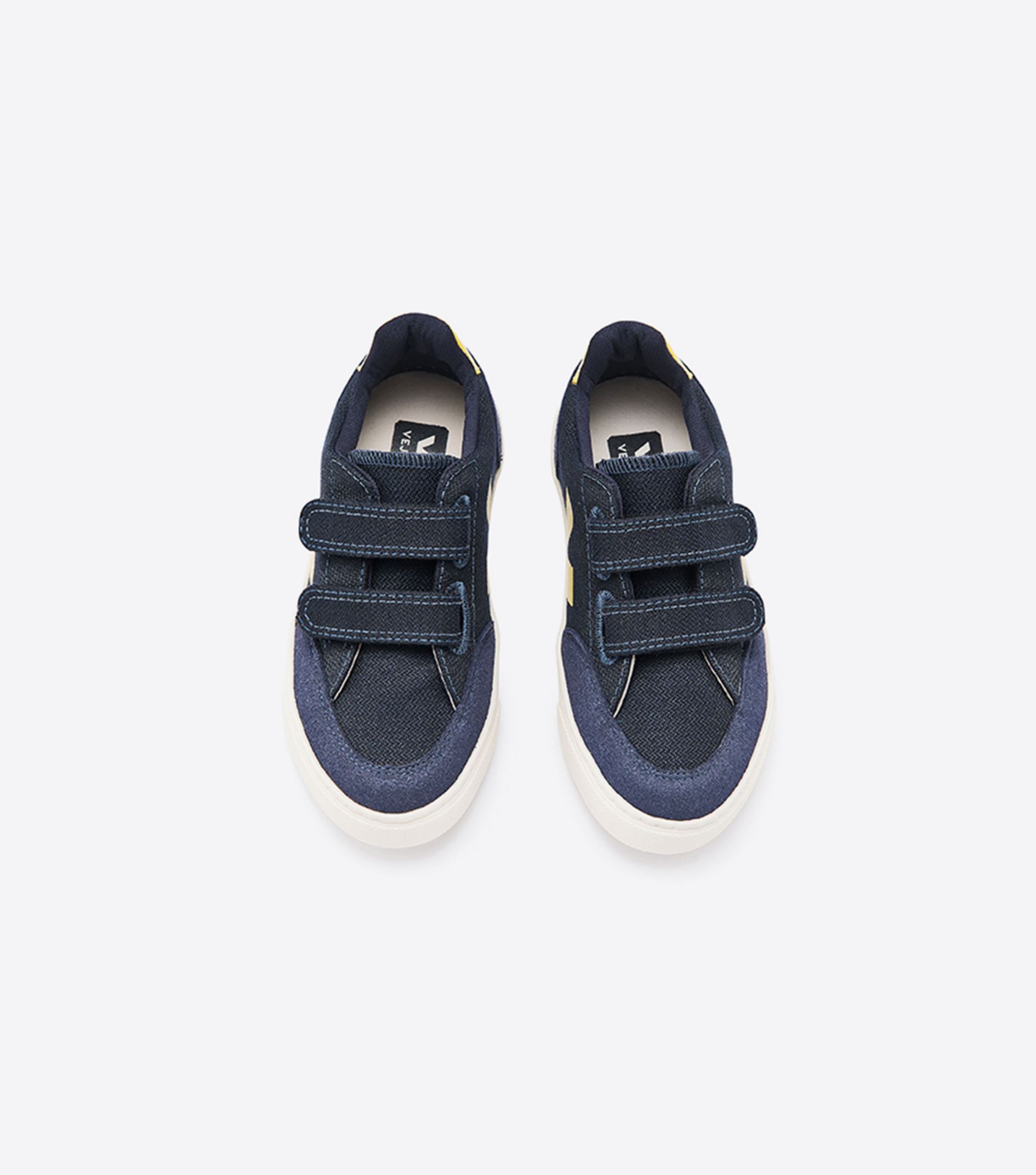 Veja V-12 Canvas Kids' Sneakers Navy Gold Yellow | VJ53987V