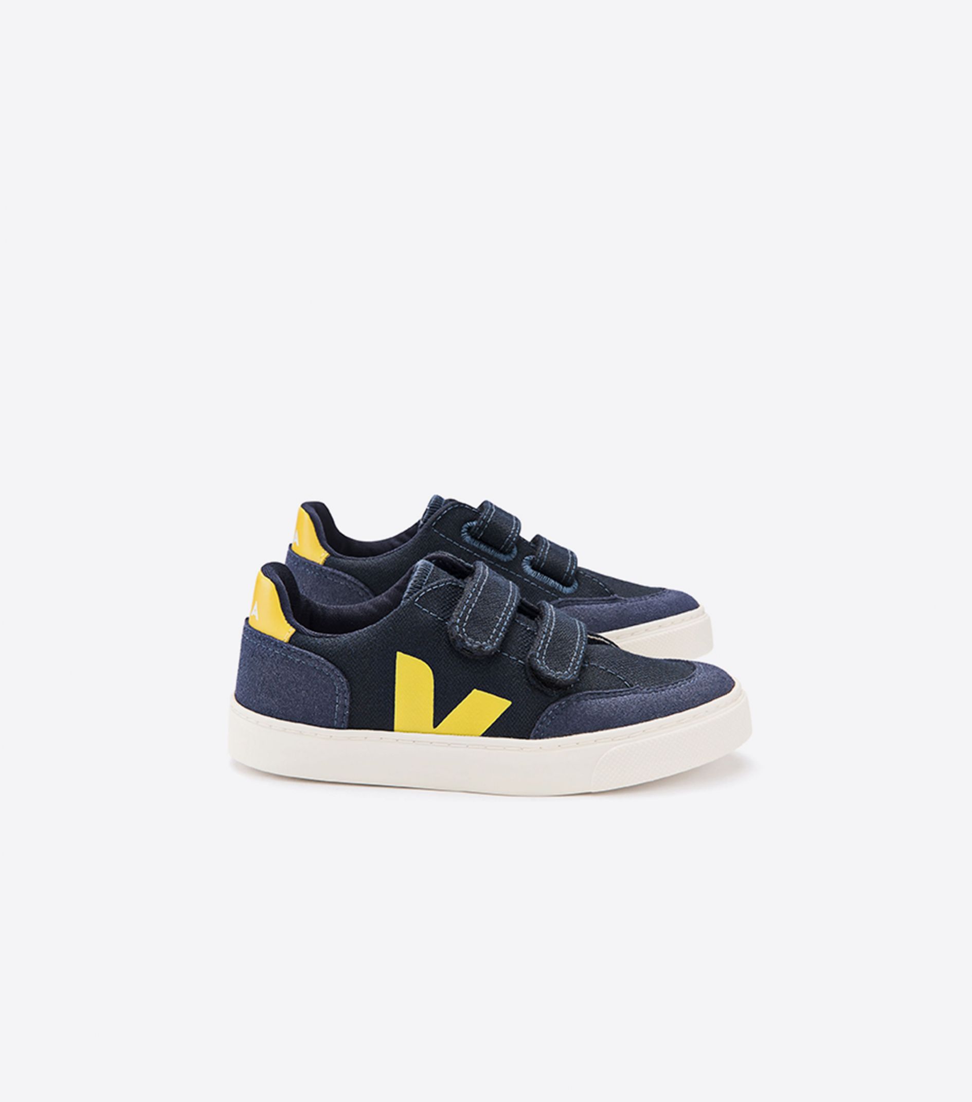 Veja V-12 Canvas Kids\' Sneakers Navy Gold Yellow | VJ53987V